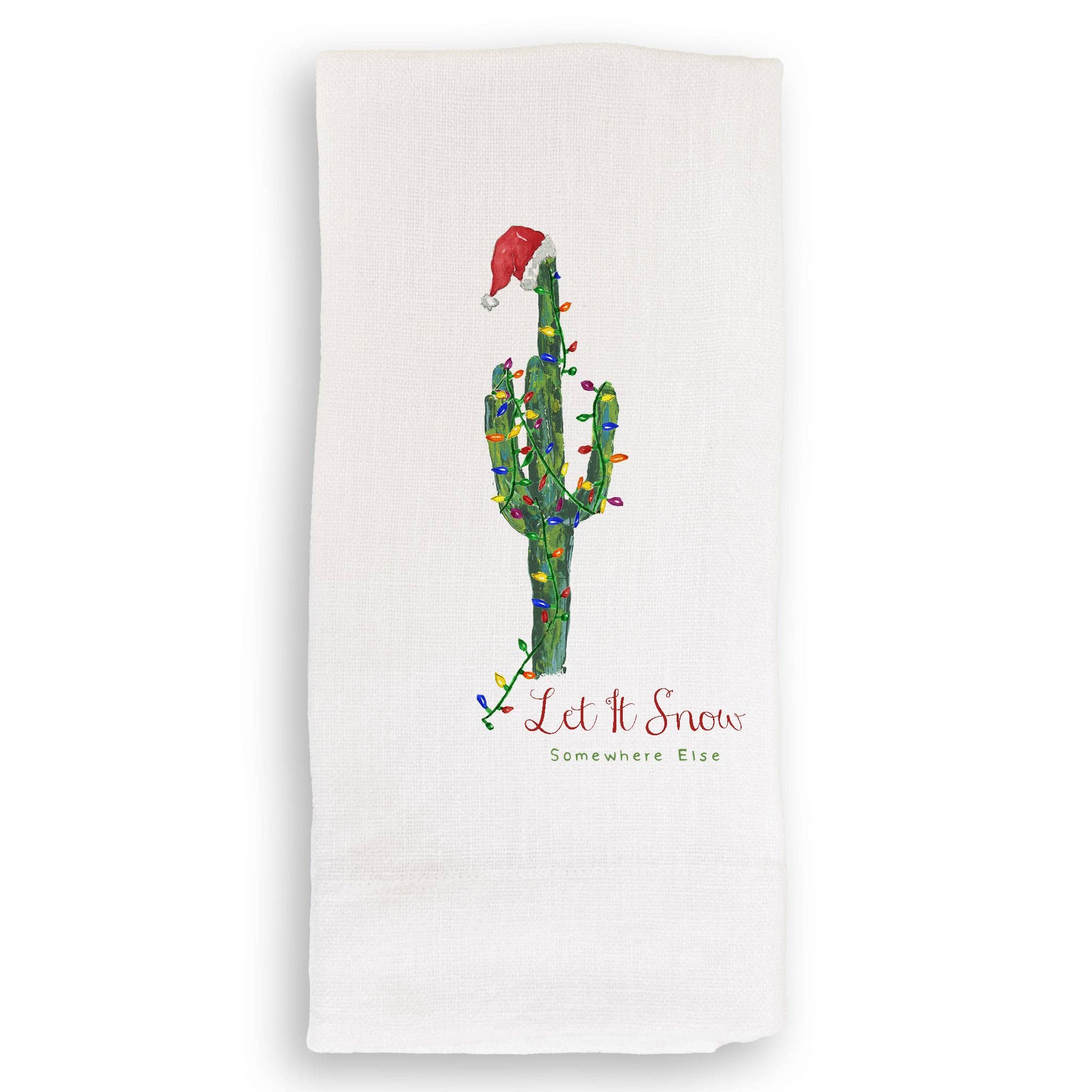 Let It Snow Cactus: Dishtowel