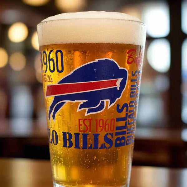 Buffalo Bills 16oz Pint Glasses - Official NFL Licensed Spirit Glass   Jenny's Gift Baskets