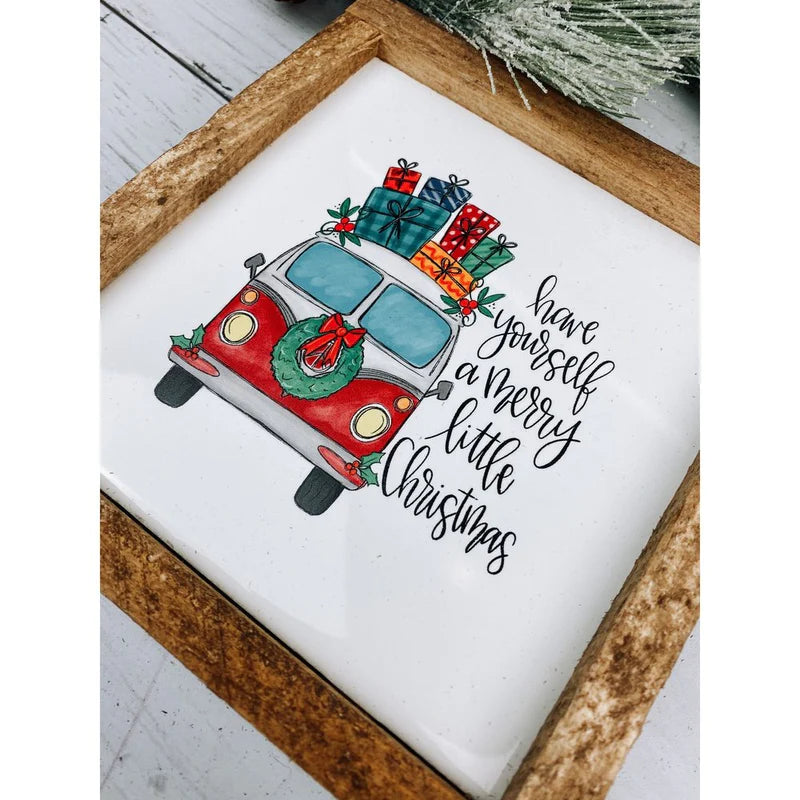 Have Yourself A Merry Little Van Christmas Subway Tile Sign - Clearance