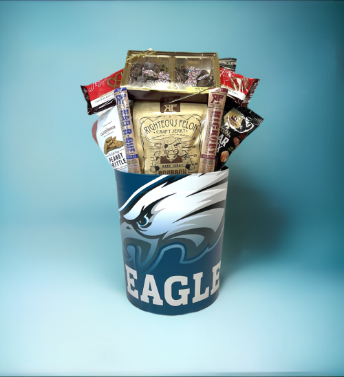 Large Philadelphia Eagles Gift Tin Basket