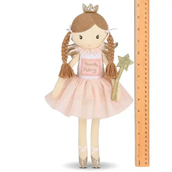 Amazon.com: Pink Princess Tooth Fairy Plush Doll : Toys & Games NEW Adorable Handcrafted Pink Plush Doll with Cloud Purse Toothfairy Pouch main image 2