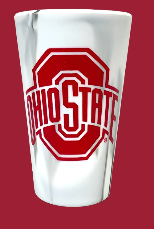 Ohio State Buckeyes Marble 16oz Silicone Cup