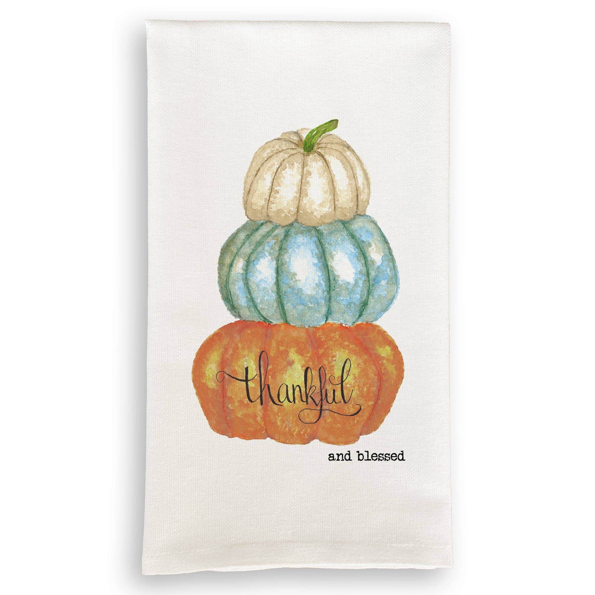 Thankful and Blessed Pumpkins Kitchen Towel