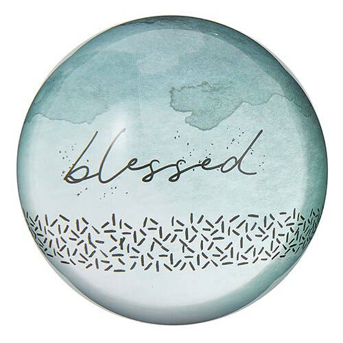 Blessed Glass Dome Paperweight