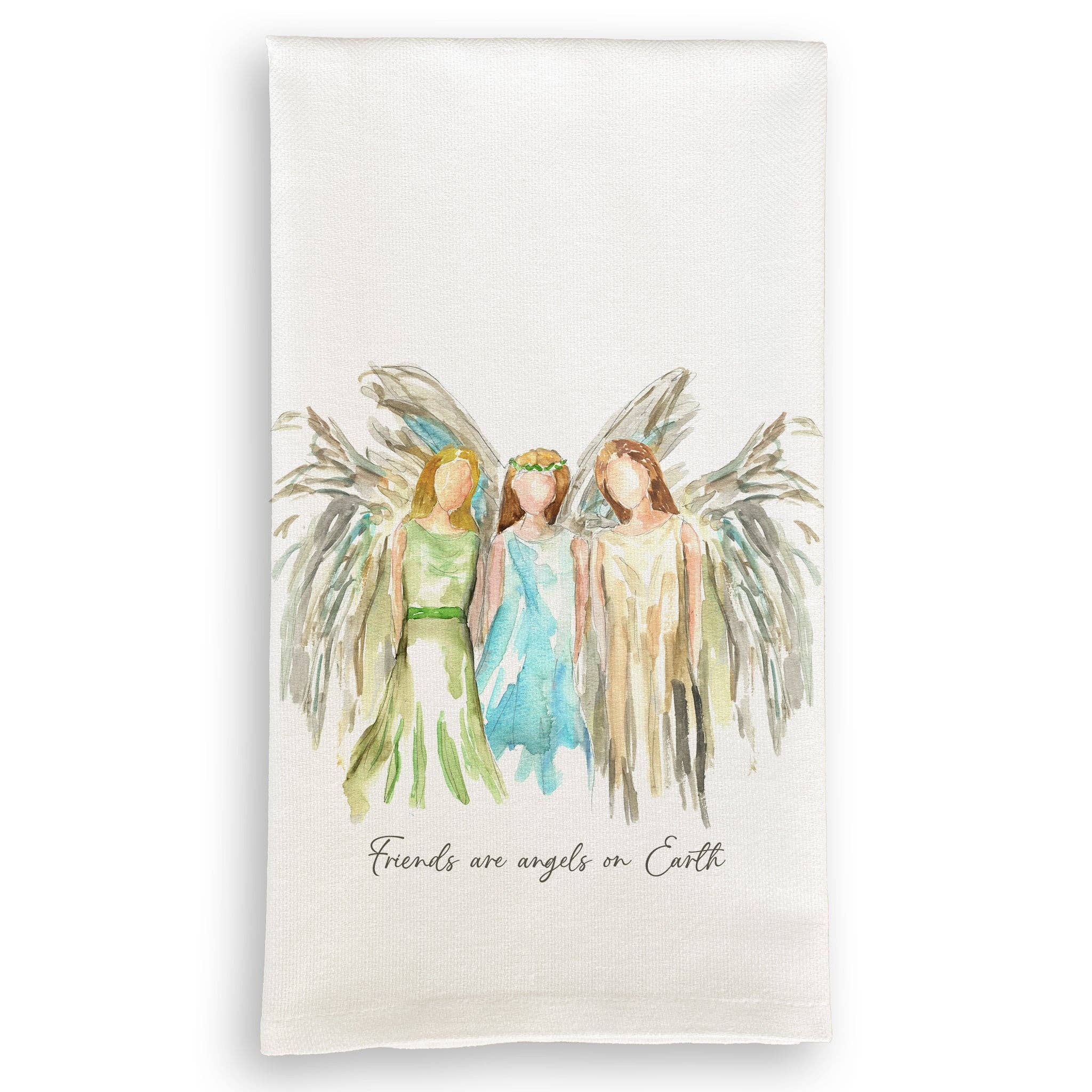 Friends are Angels on Earth Dishtowel