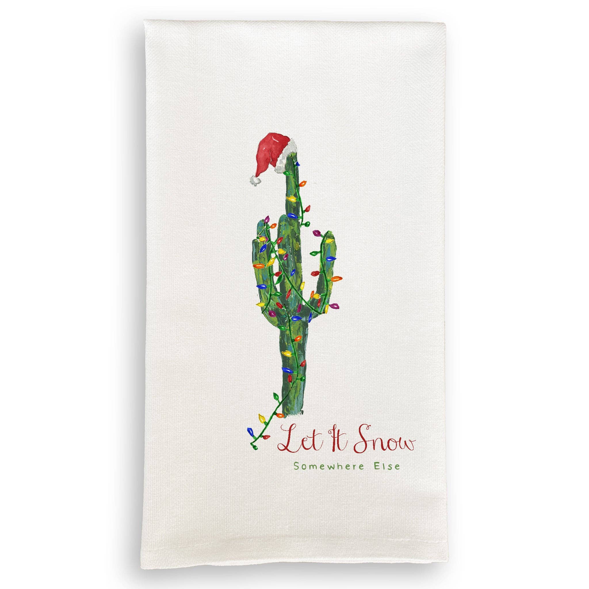 Let It Snow Cactus: Dishtowel