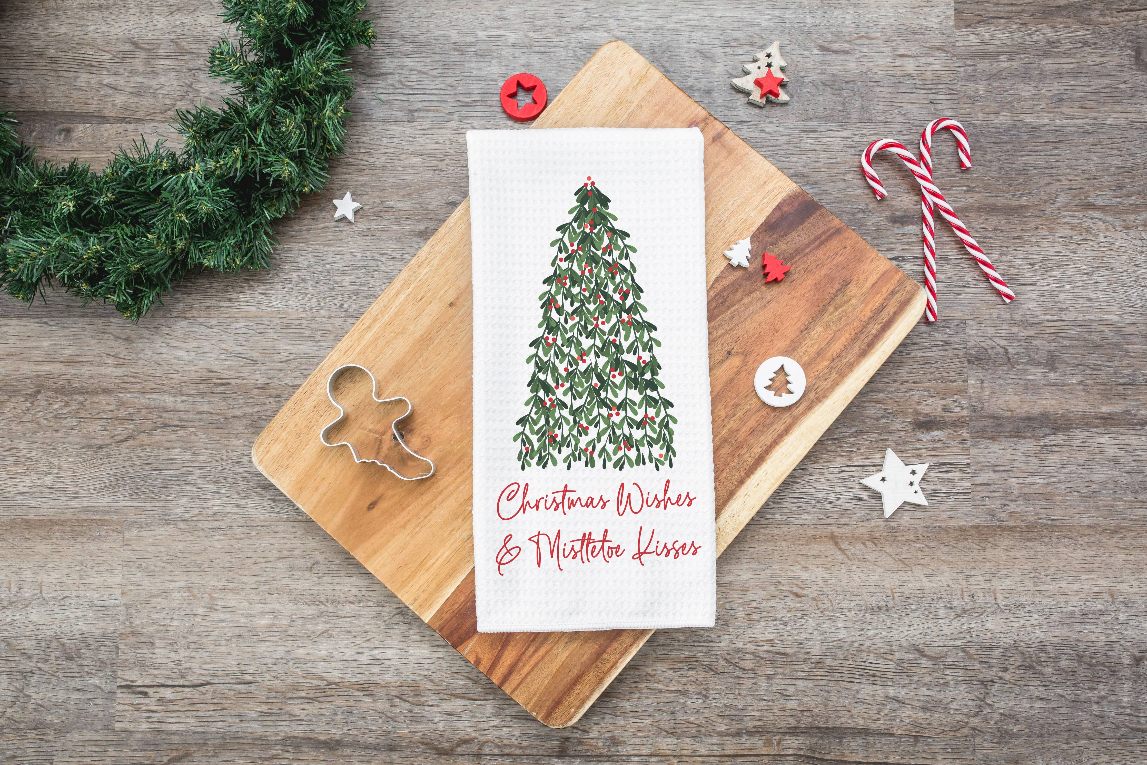 Christmas Wishes and Mistletoe Kisses Towel