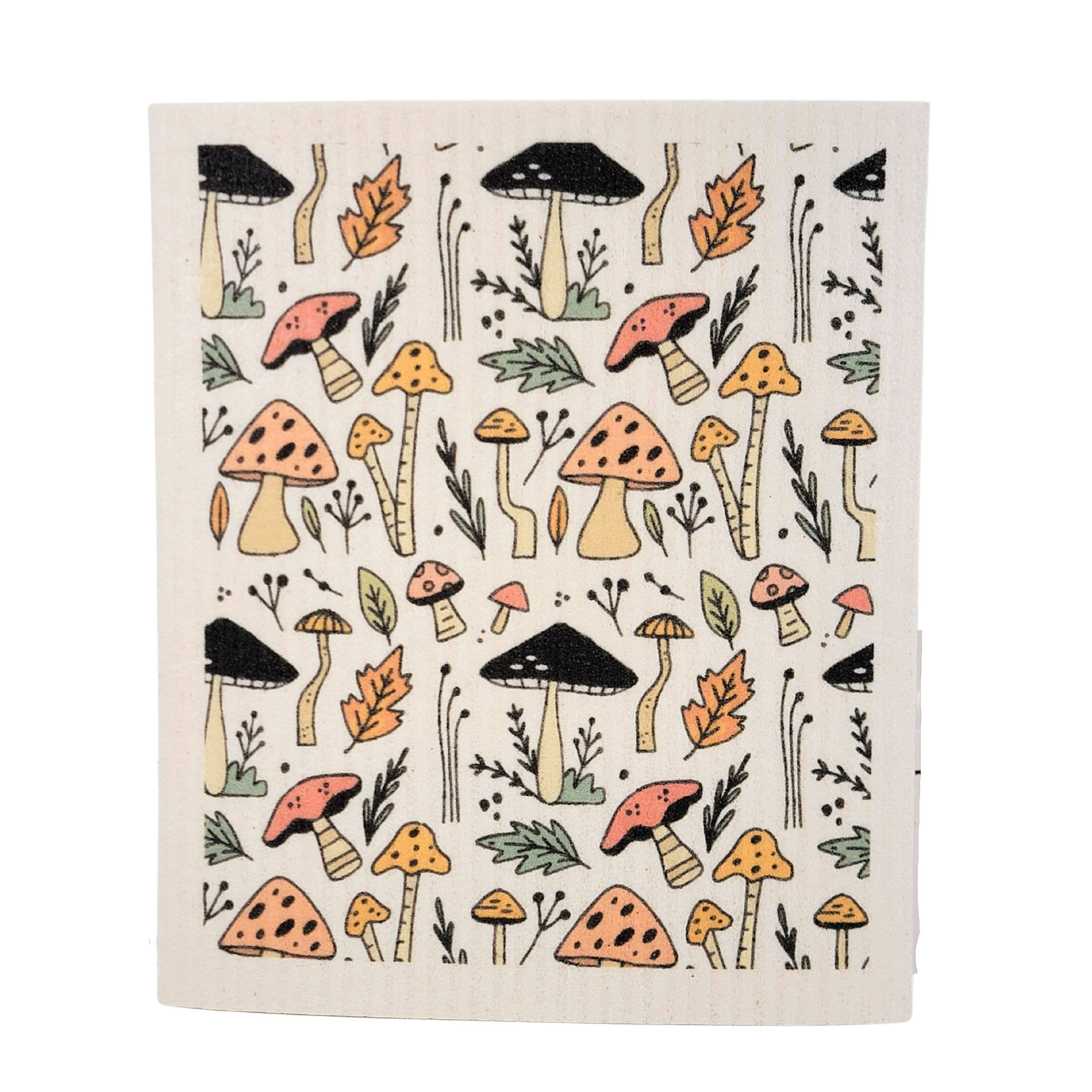 Summer Mushroom Pattern Swedish Dishcloths - Sponge cloth - Black Friday Closeout