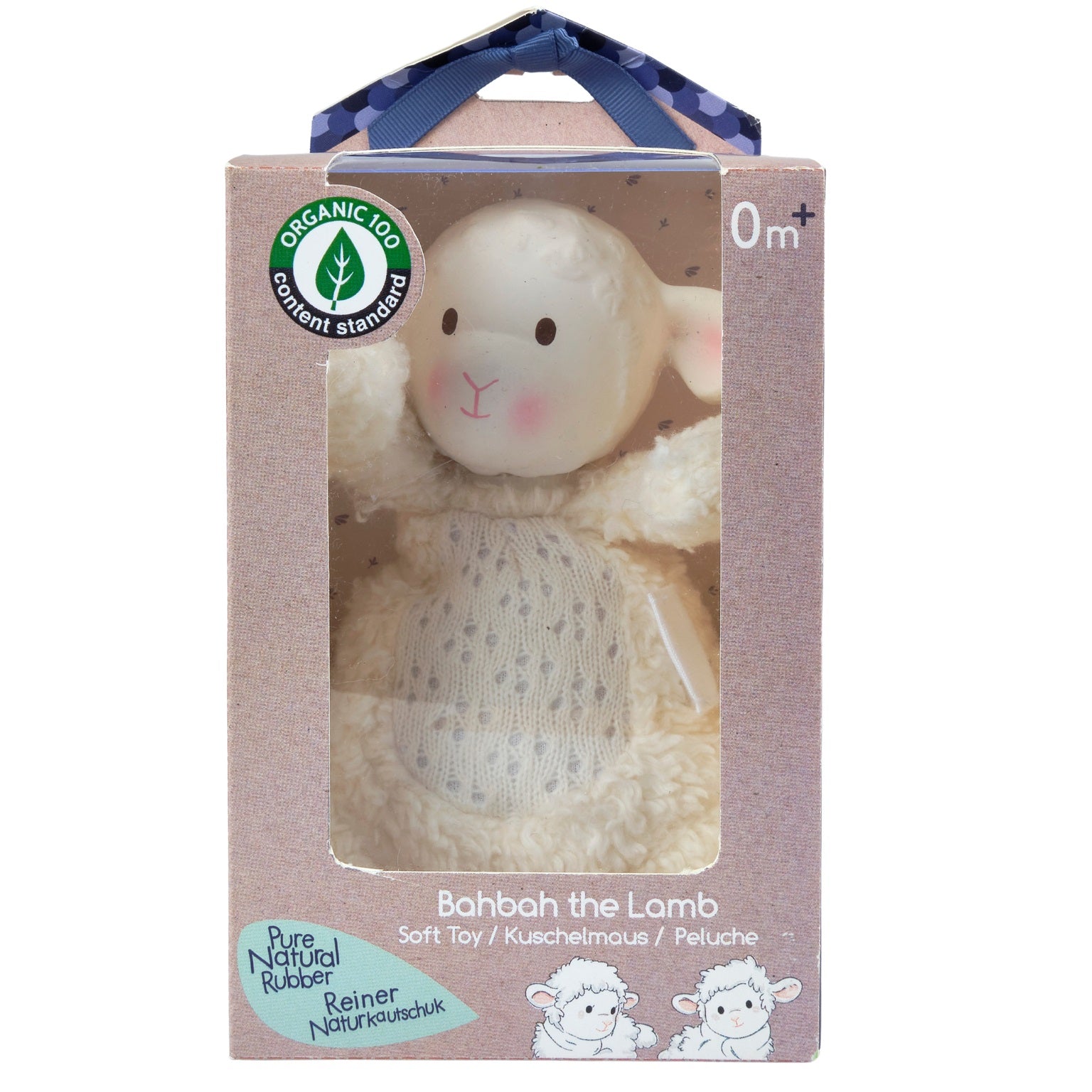 Bahbah the Lamb Baby Soft Toy w/ Natural Rubber Teether Head