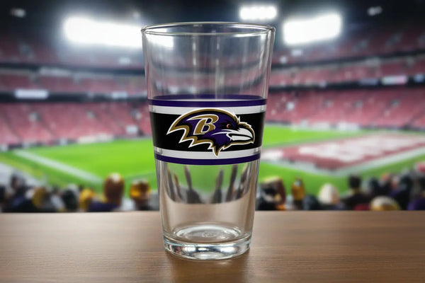 Baltimore Ravens 16oz Stripe Pint Glass