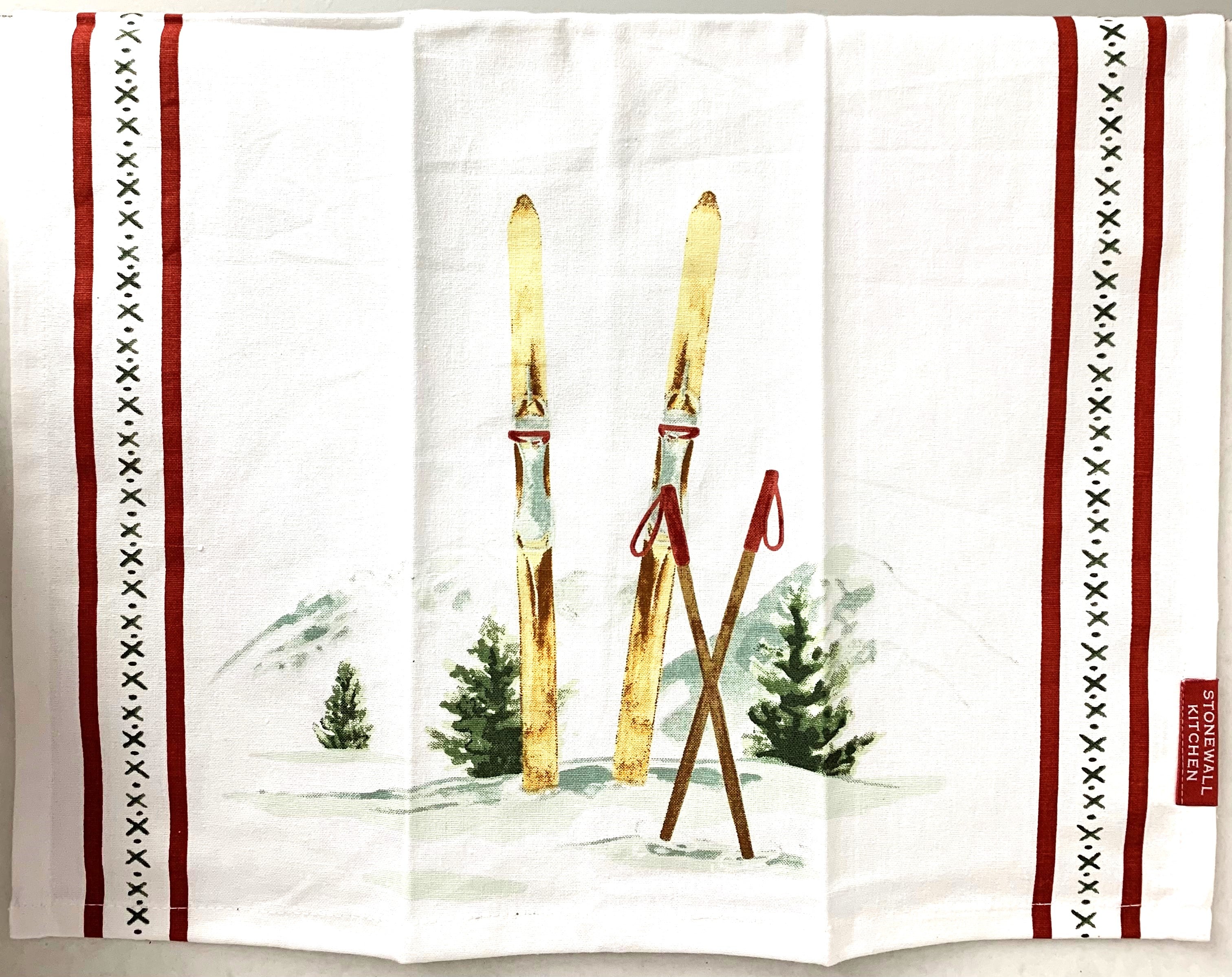 Winter Skis Tea Towel
