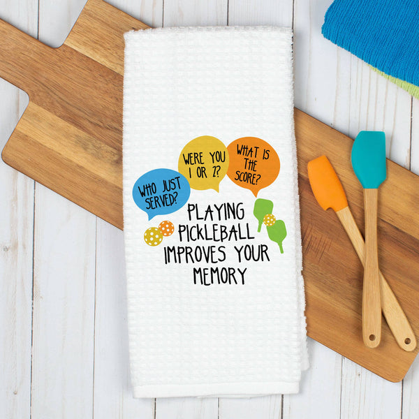 Pickleball Kitchen Towel - Word Collage Kitchen Towel – Pickles & Paddles
