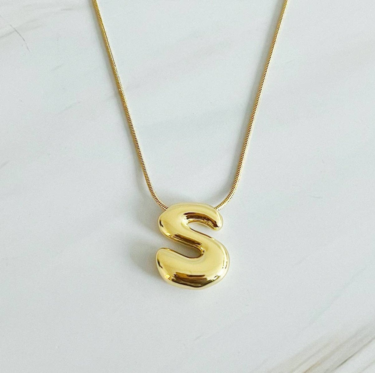 Ellison+Young - Balloon Letter Initial Necklace: S