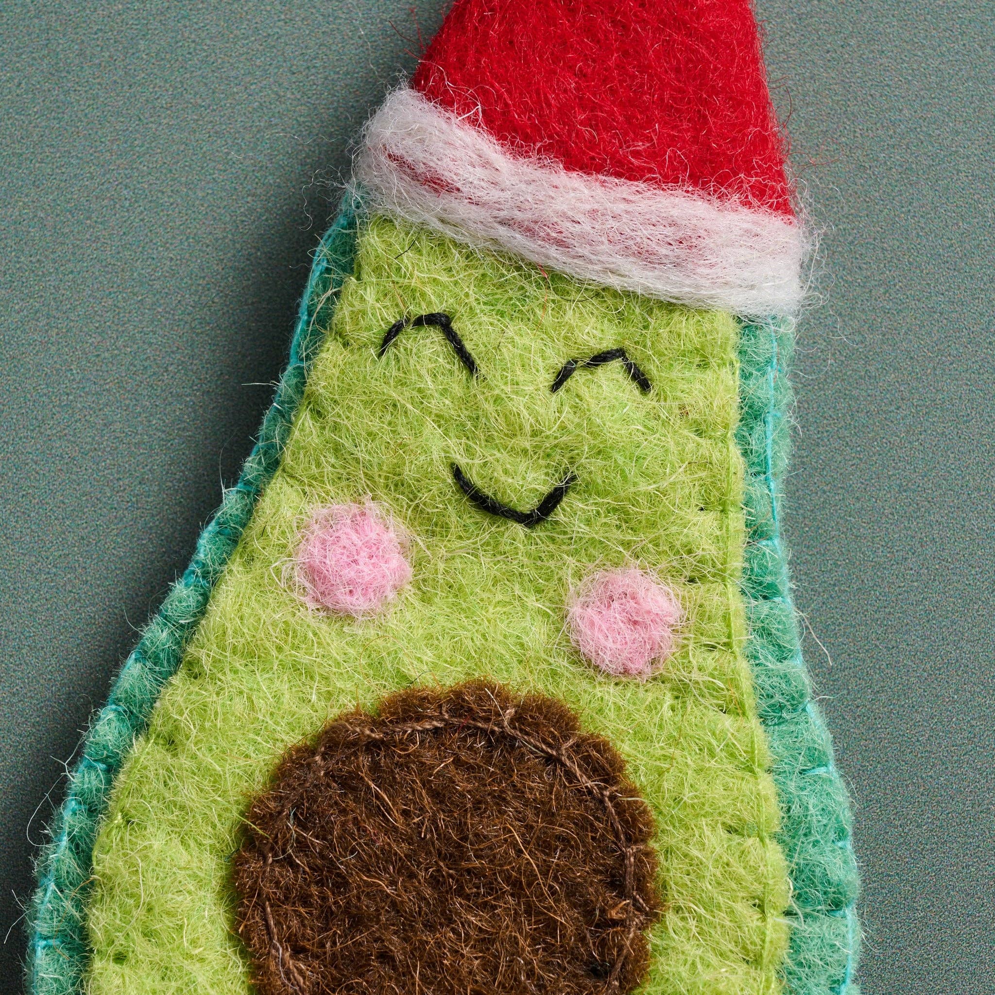 Ten Thousand Villages - Jingle Bell Guac Felt Avocado Ornament