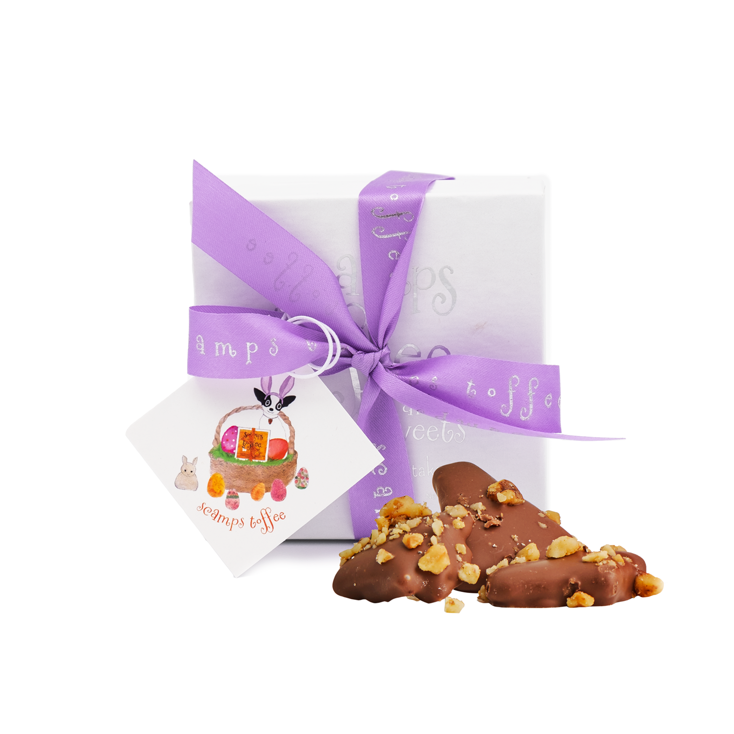 Scamps Toffee - 4oz Milk Chocolate Toffee Box - Easter with Tag