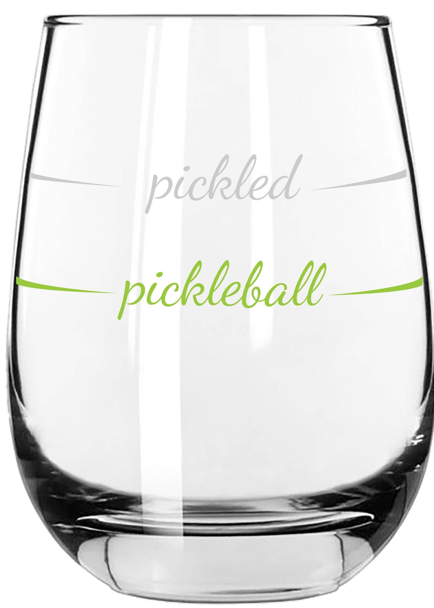 "Pickled" Stemless Wine Glass, Pickleball