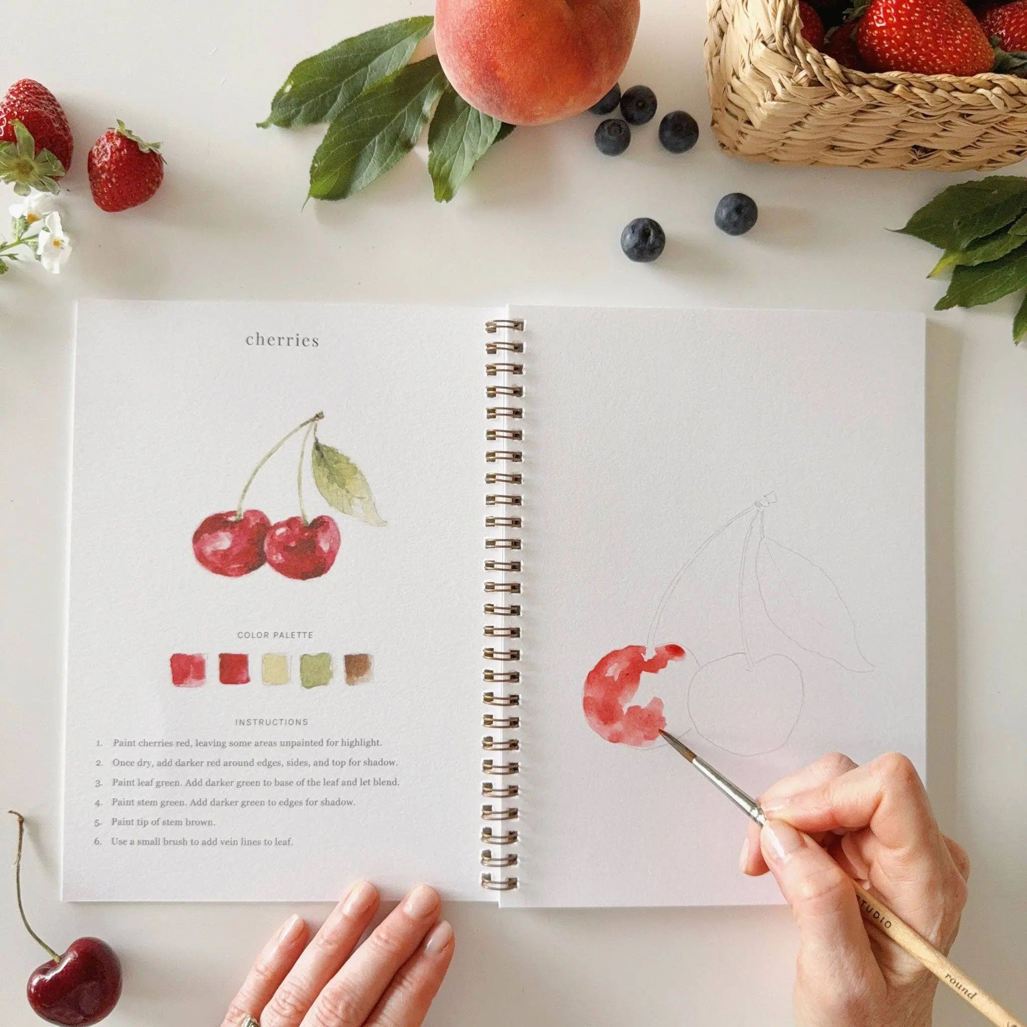 Fruit Watercolor Workbook - 12 Beginner-Friendly Paintings - Emily Lex Studio