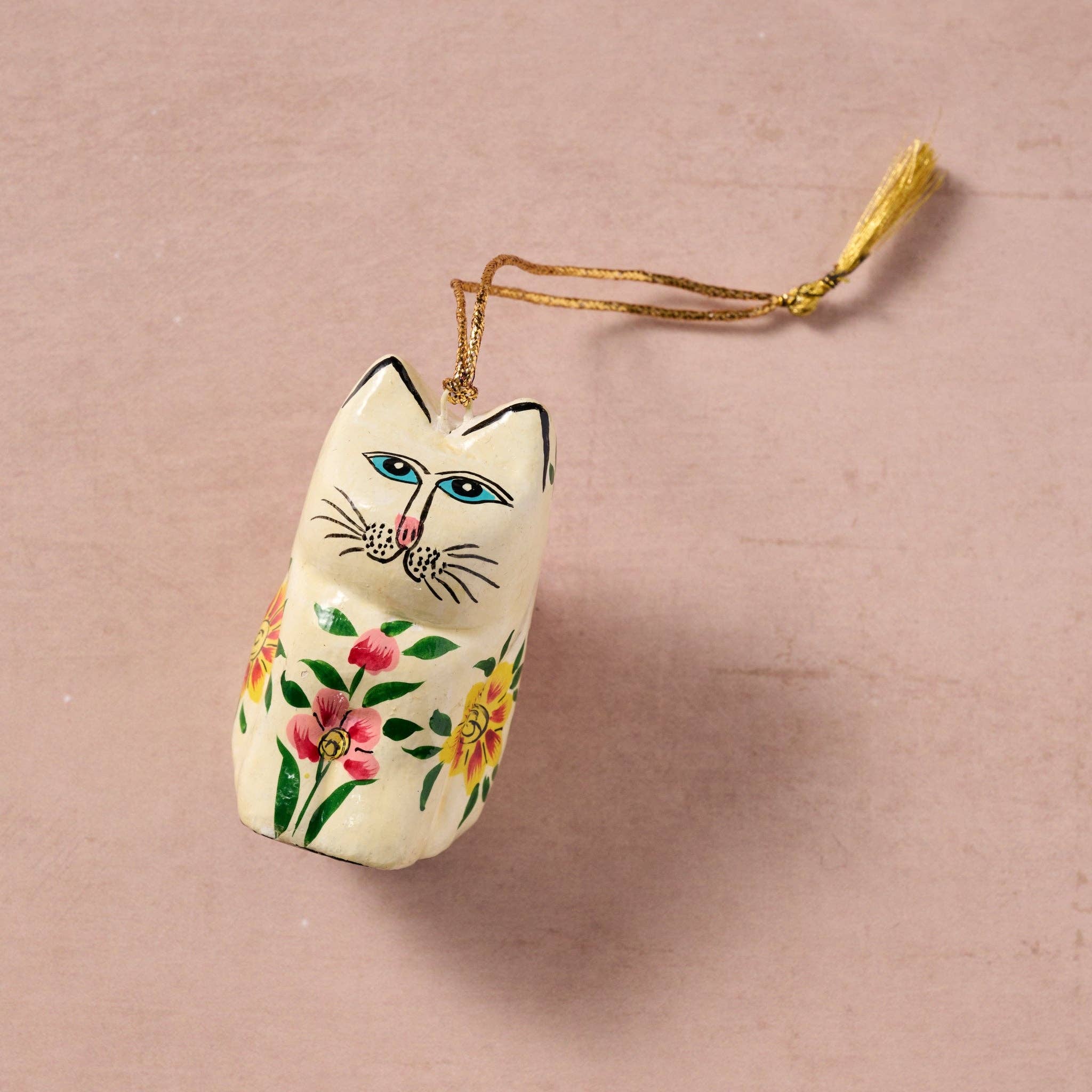 Ten Thousand Villages - Junipar Paper Mache Cat Ornament