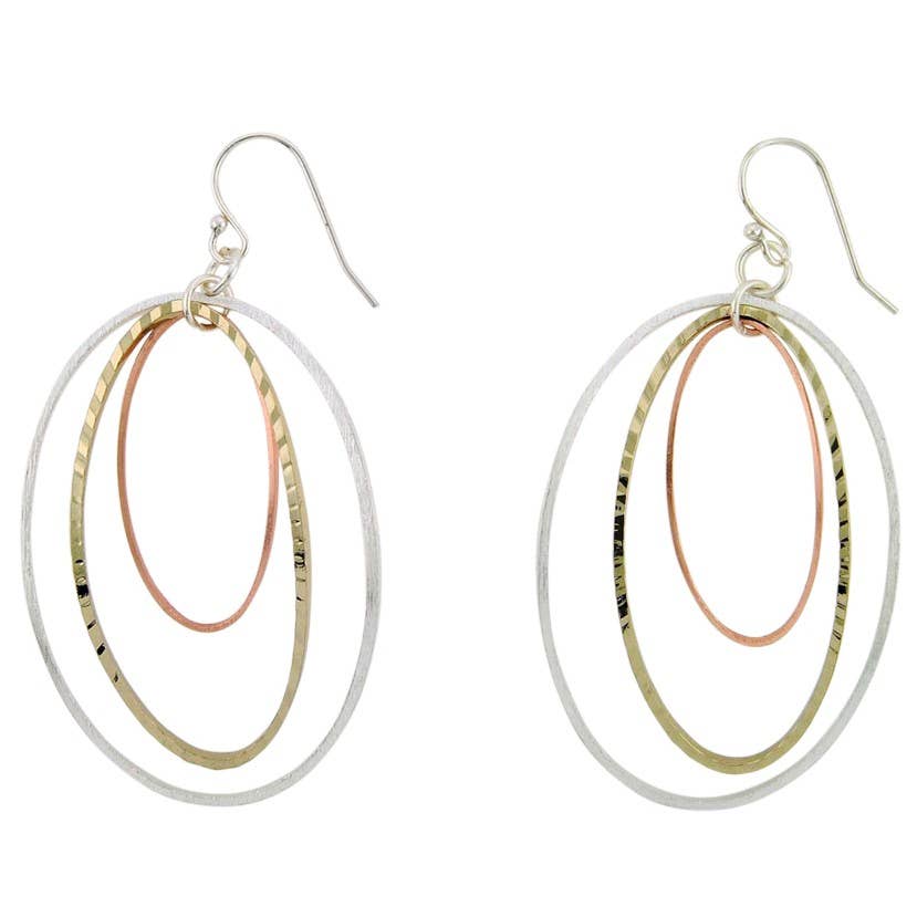 Takobia - Tri Color Bent Hoop Earrings