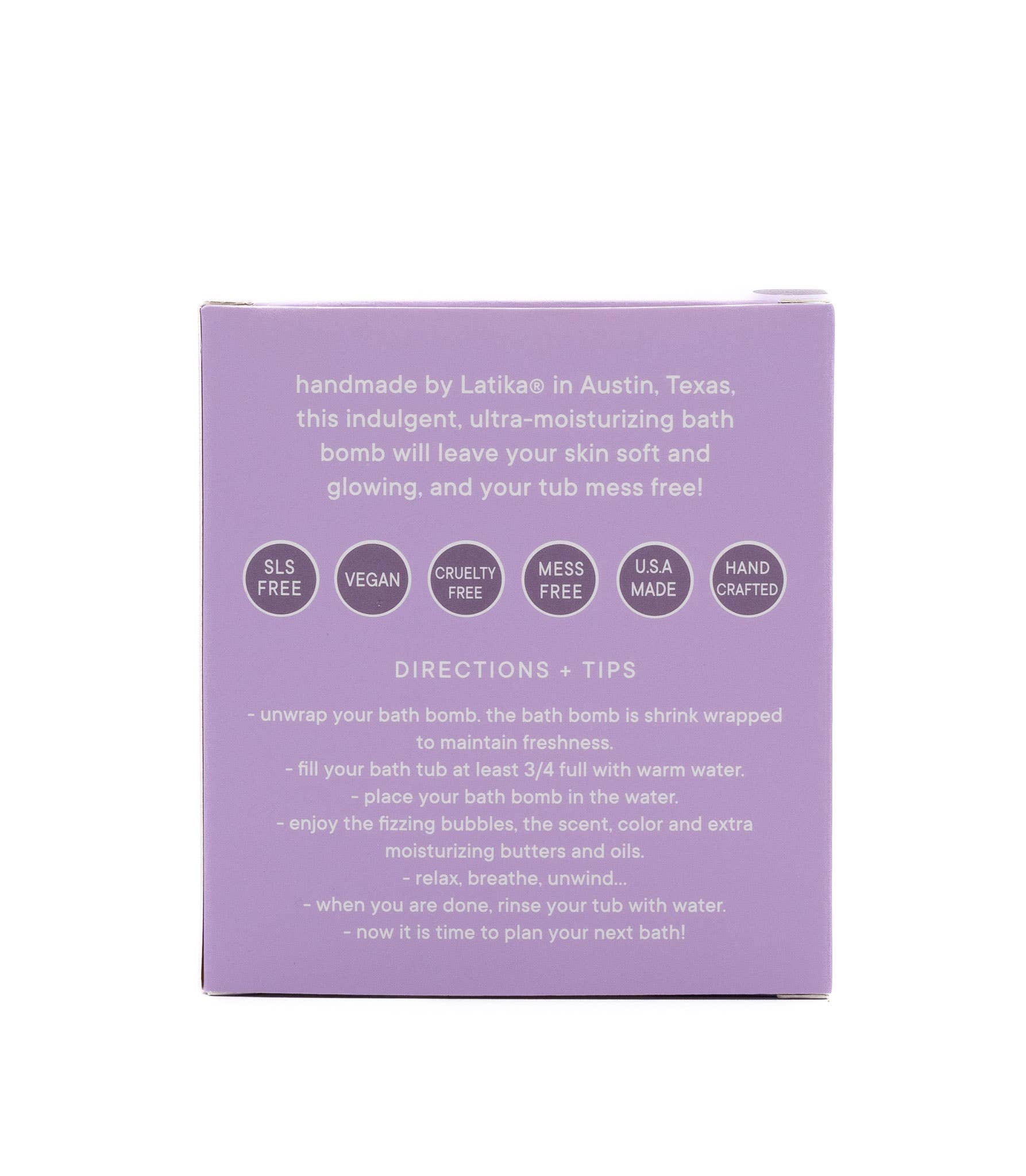 Calm Lavender Bath Bomb with Pure Essential Oils - Aromatherapy Stress Relief