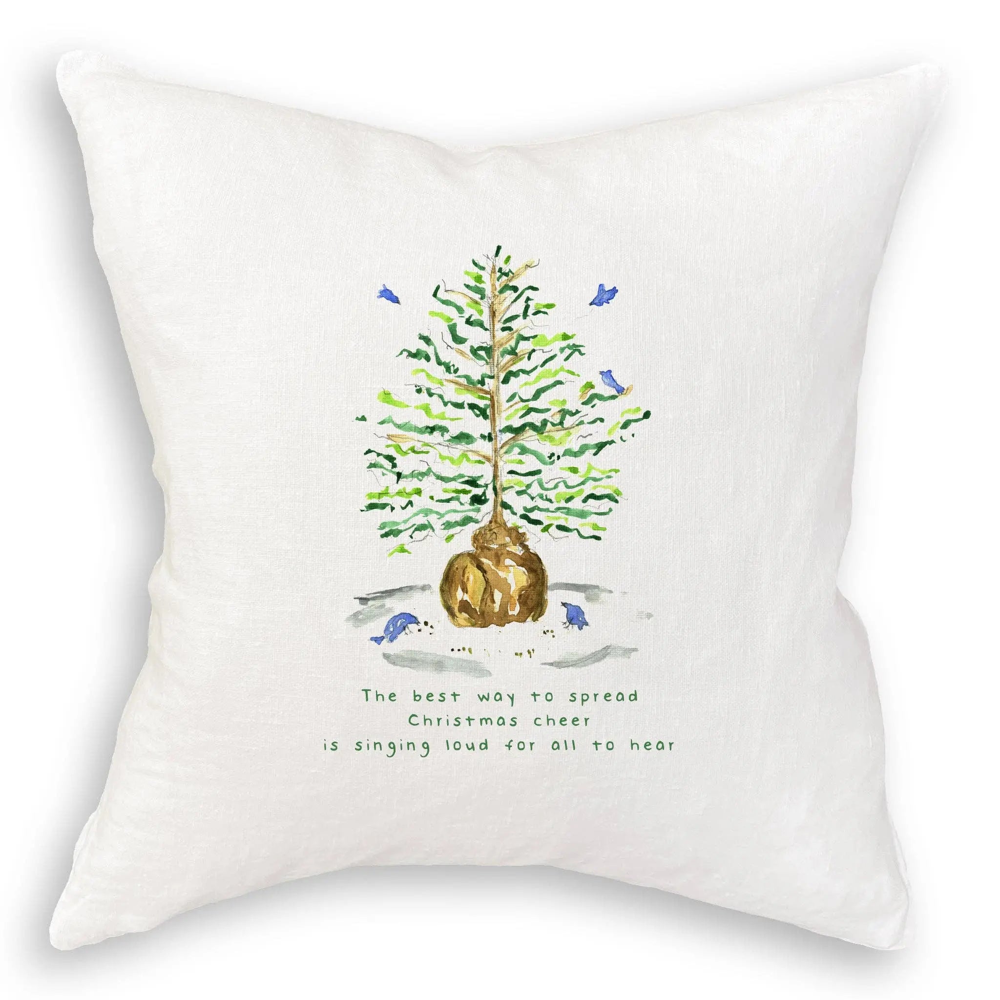 Christmas Tree with Birds Kitchen Towel - Festive Holiday Decor - French Graffiti