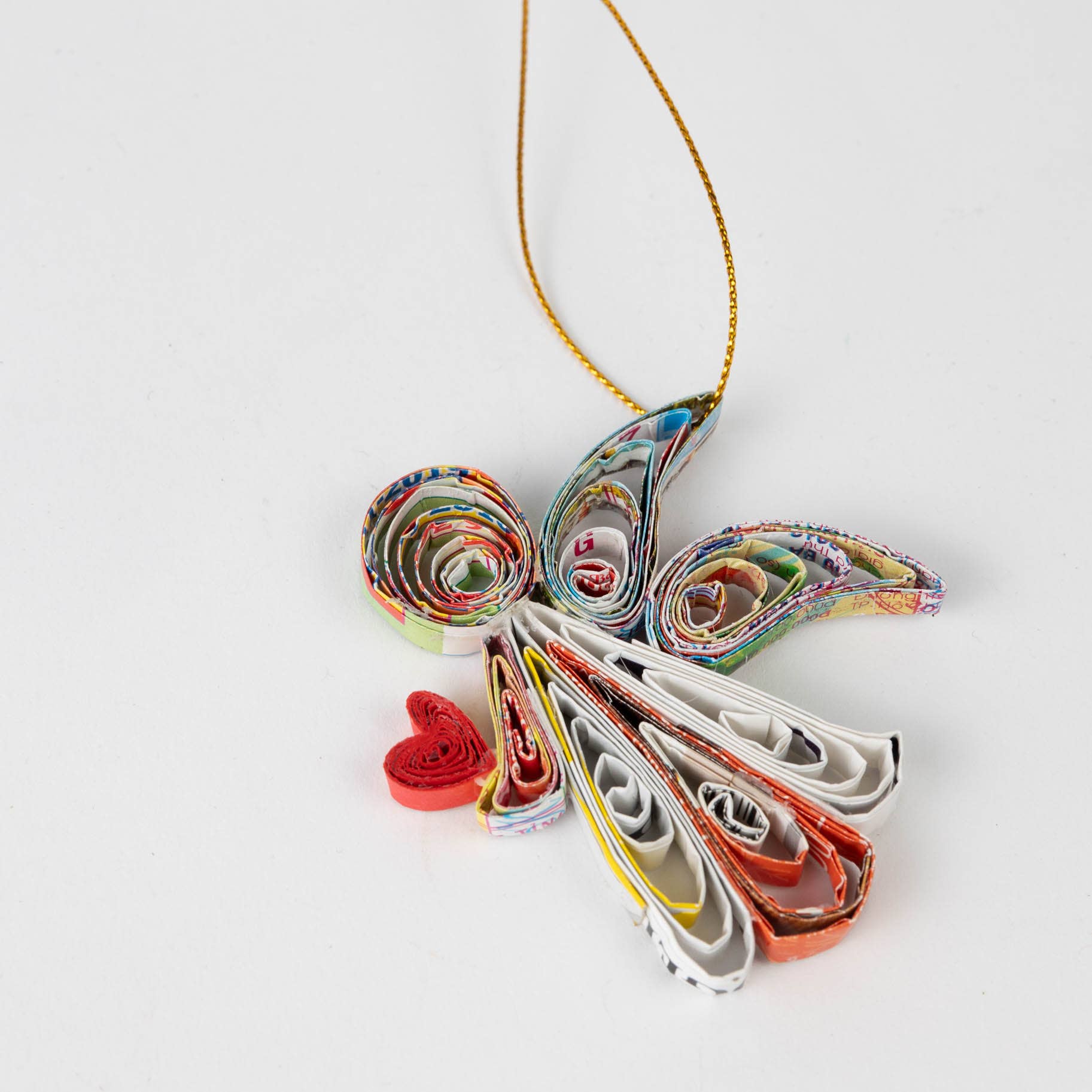 Ten Thousand Villages - Angel Heart Quilled Ornament