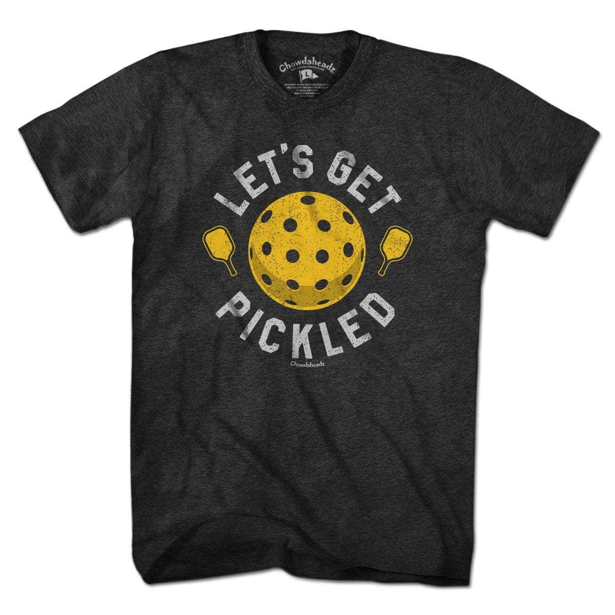 Let's Get Pickled Pickleball T-Shirt: Ladies - Charcoal
