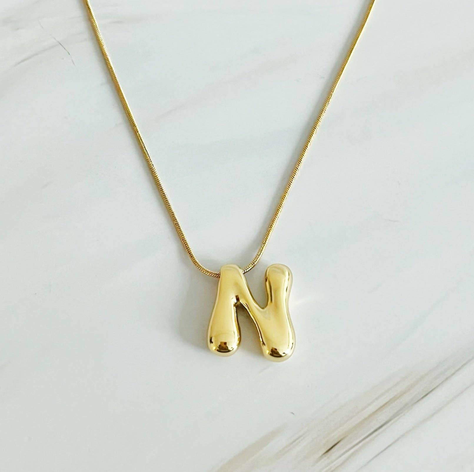 Ellison+Young - Balloon Letter Initial Necklace: K