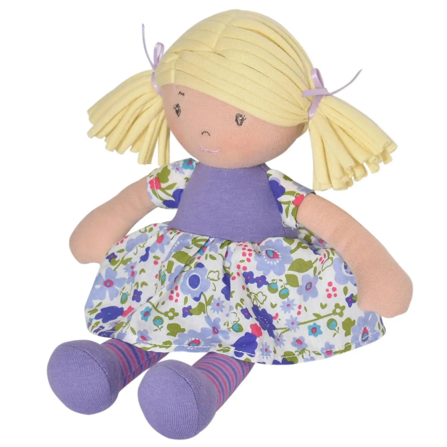 Lil'l Peggy Rag Doll - Blonde Hair with Lilac & Pink Dress