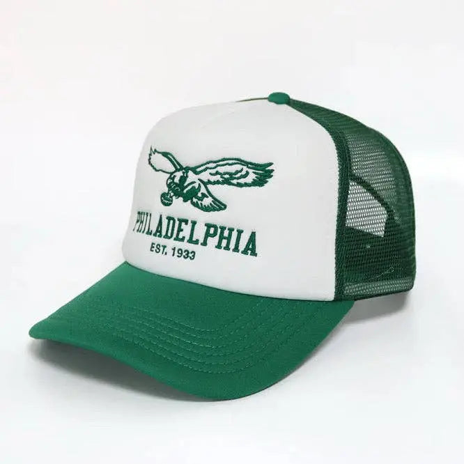 Philadelphia Eagles Trucker Hat - Adjustable Mesh Snapback Cap