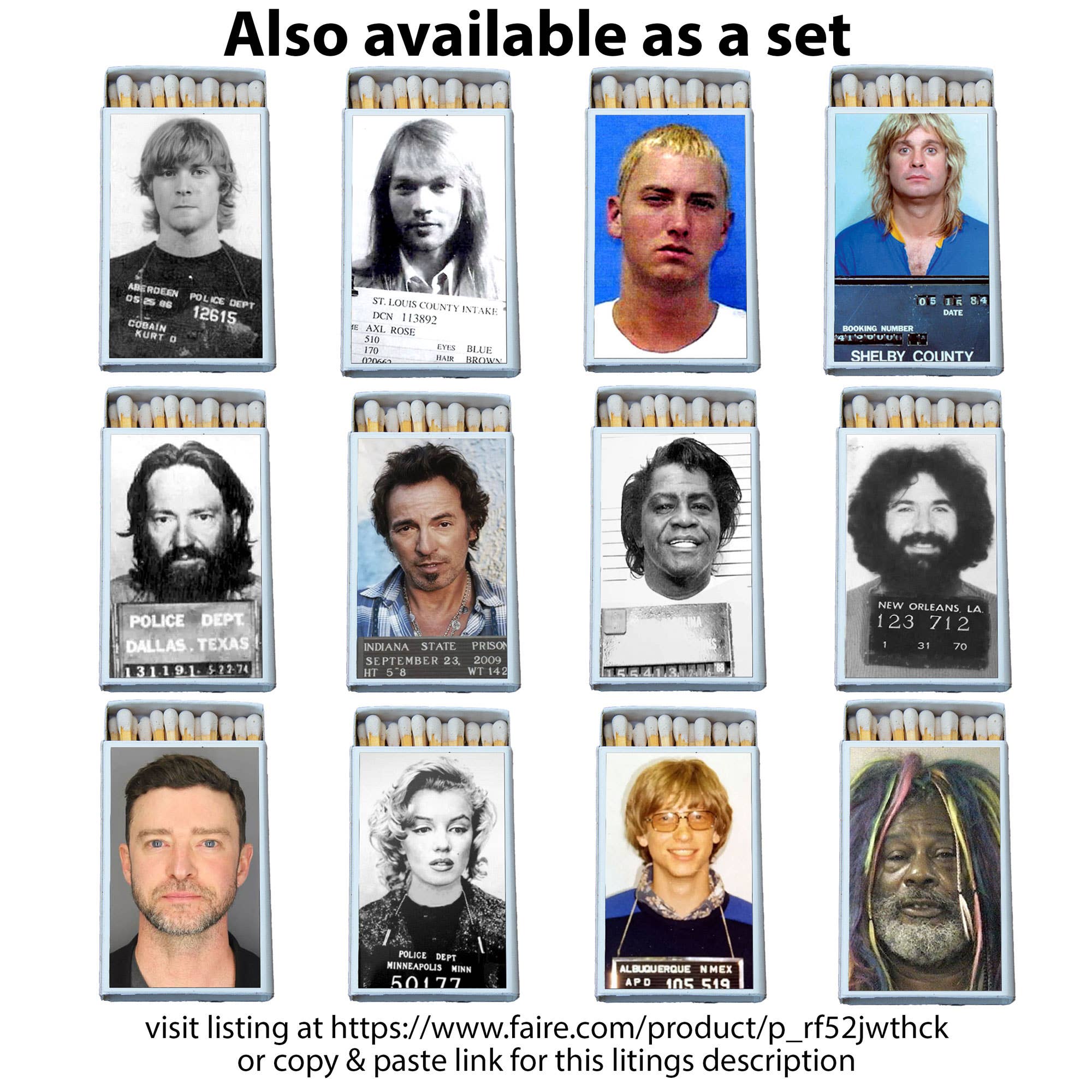 Most Amazing - Celebrity Mugshot Matchbox • Candle Acc • Matches