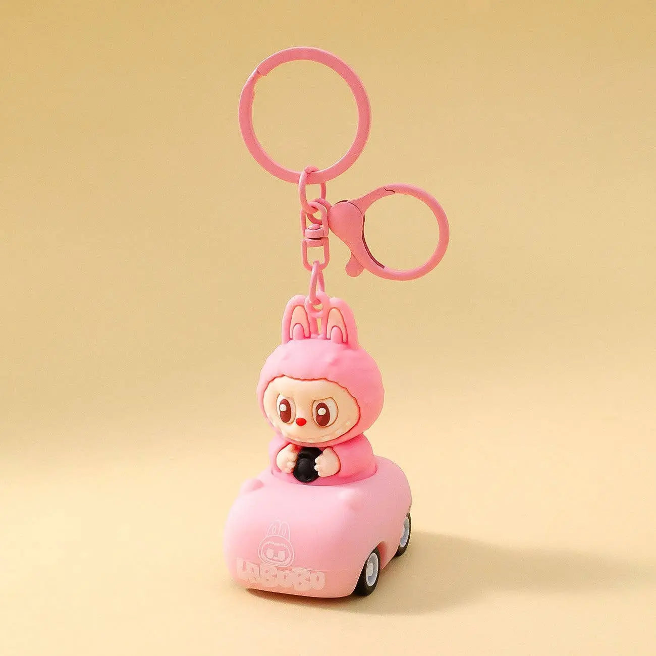 🚗 Little Trendy Labubu Driving Monster Keychain Pendant