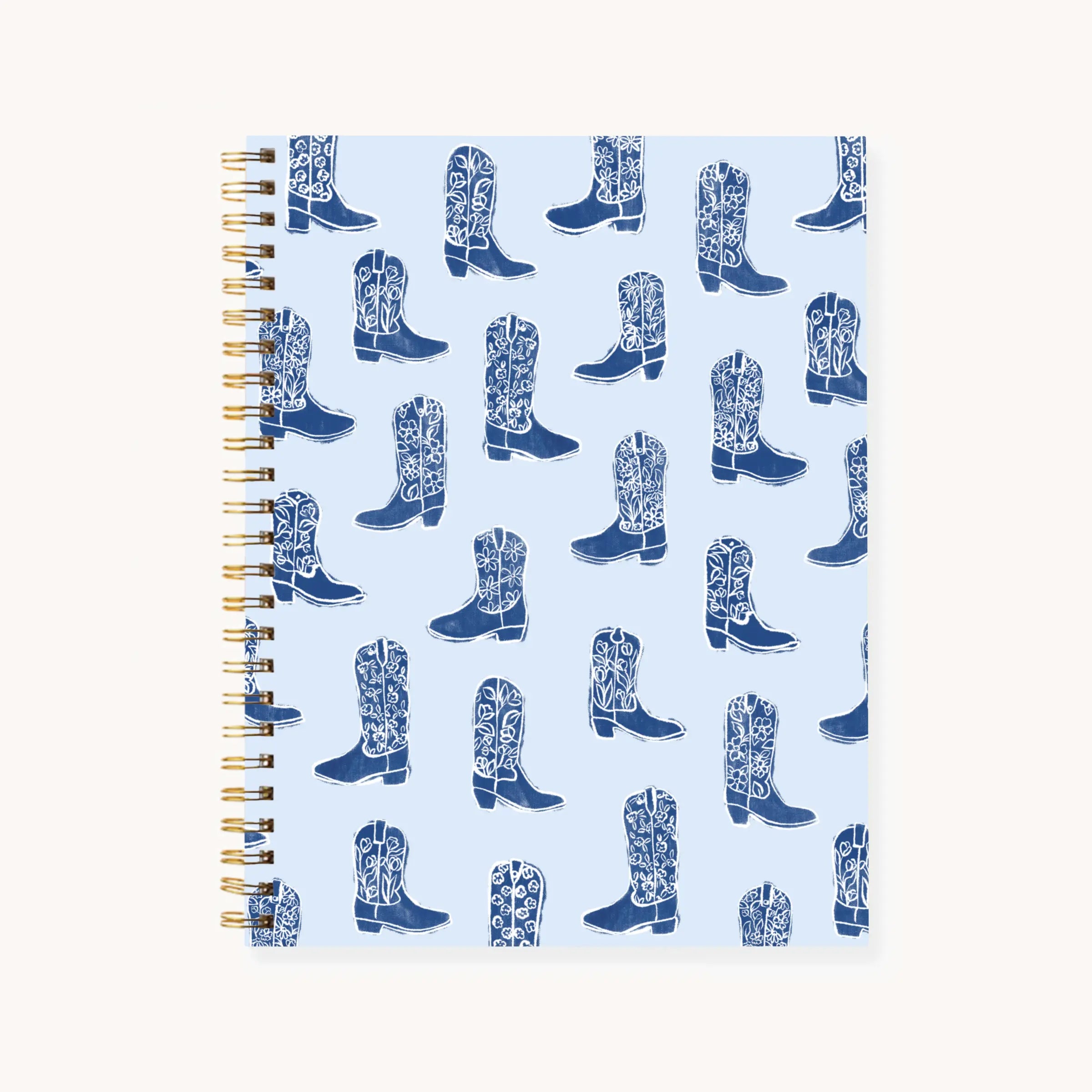 Cowgirl Boots Hardcover Spiral Notebook - 7x9