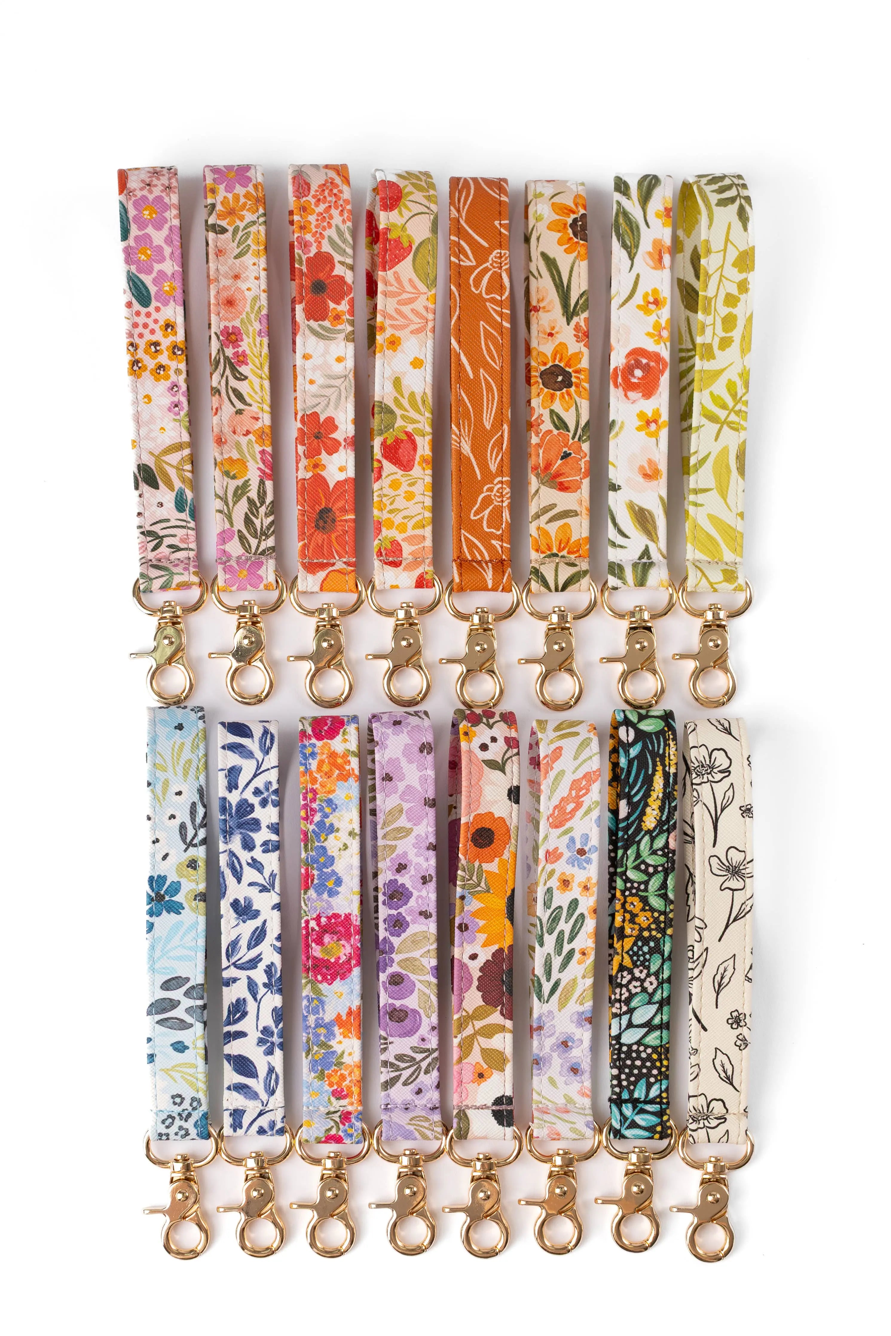 Countryside Blooms Wristlet Keychain - Vegan Leather