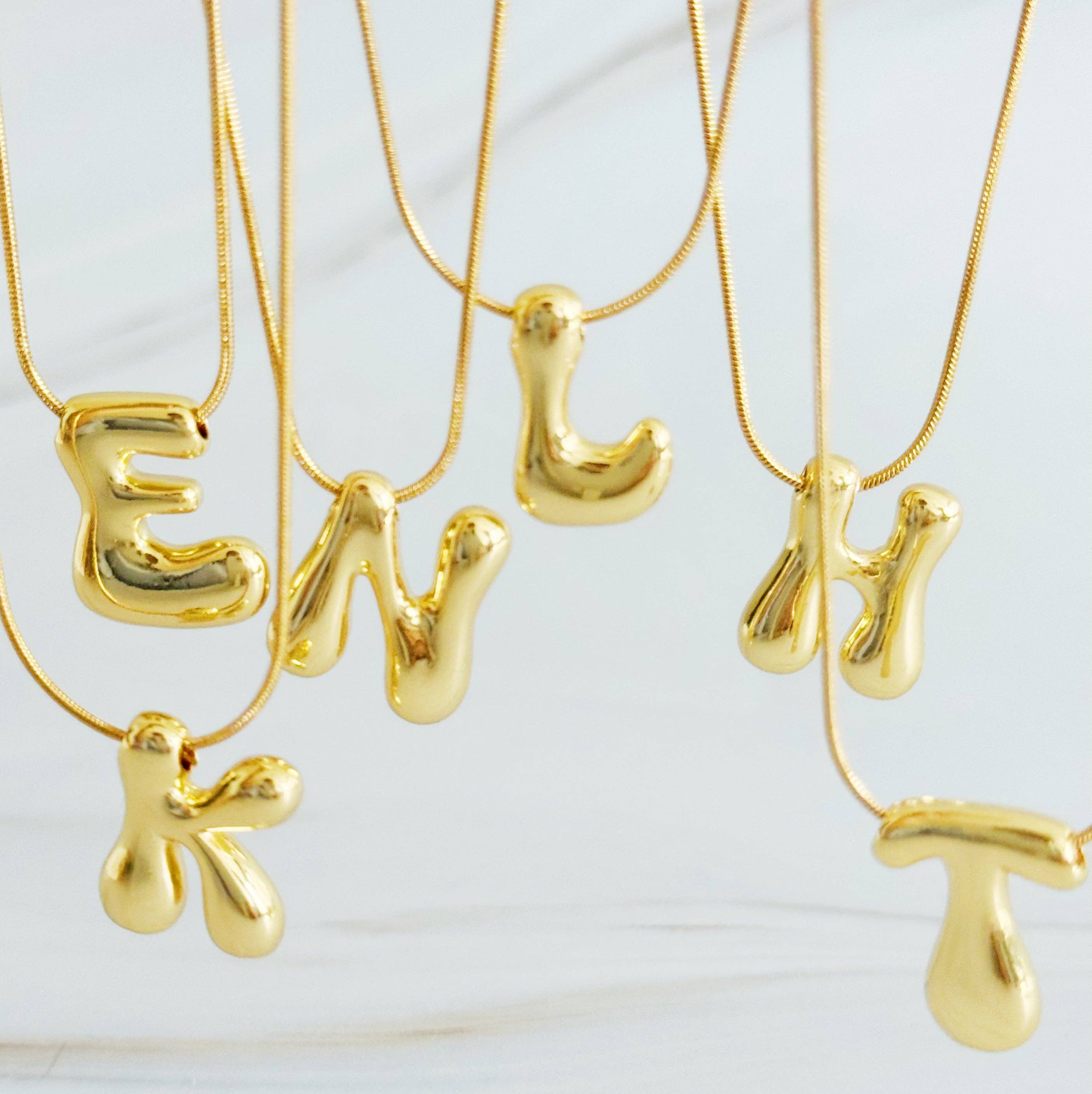 Ellison+Young - Balloon Letter Initial Necklace: C