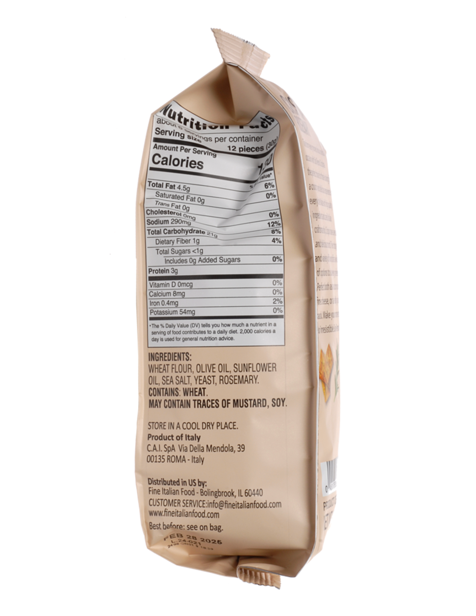 Fine Italian Food - Co. Sanremo Crispina Rosemary, 6oz