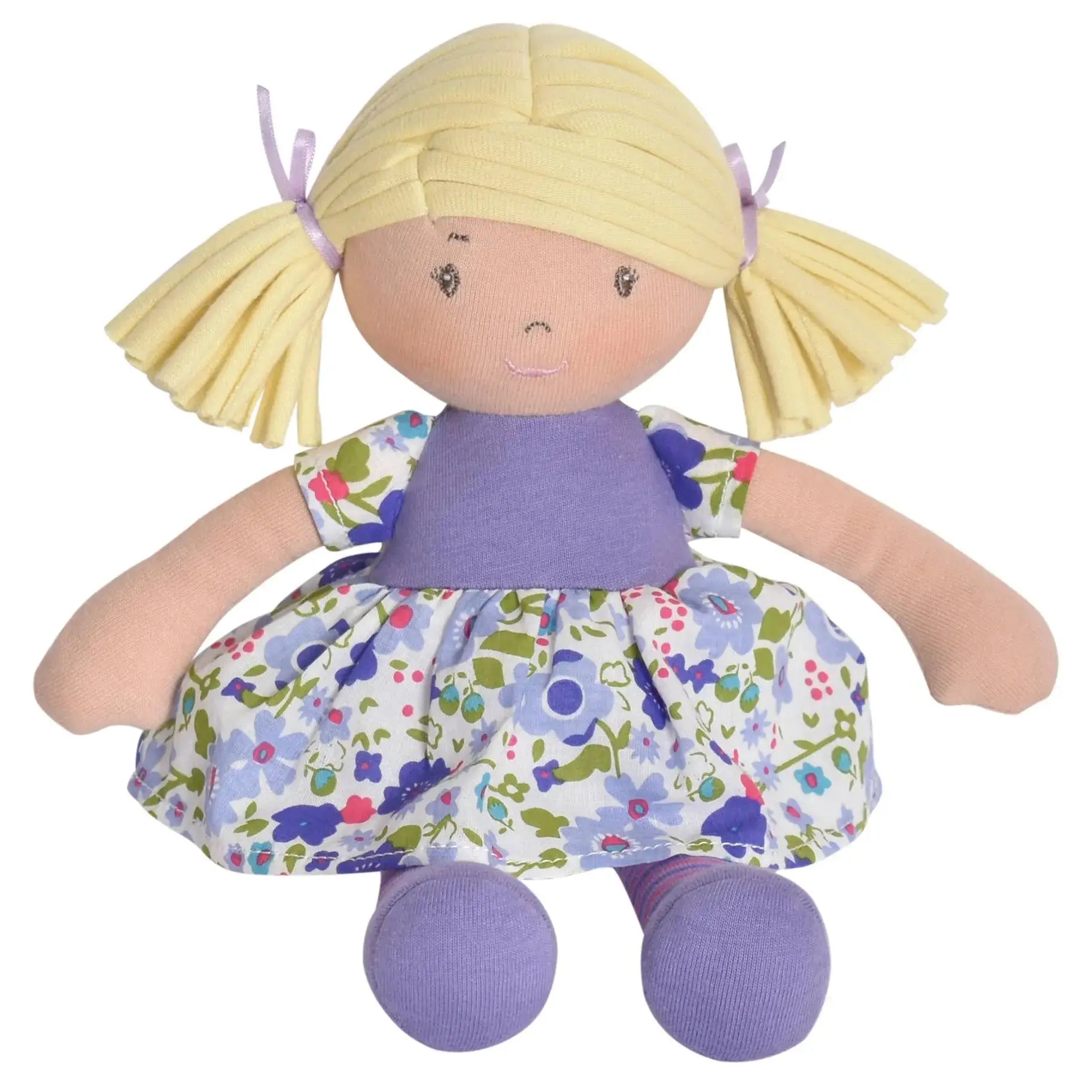 Lil'l Peggy Rag Doll - Blonde Hair with Lilac & Pink Dress