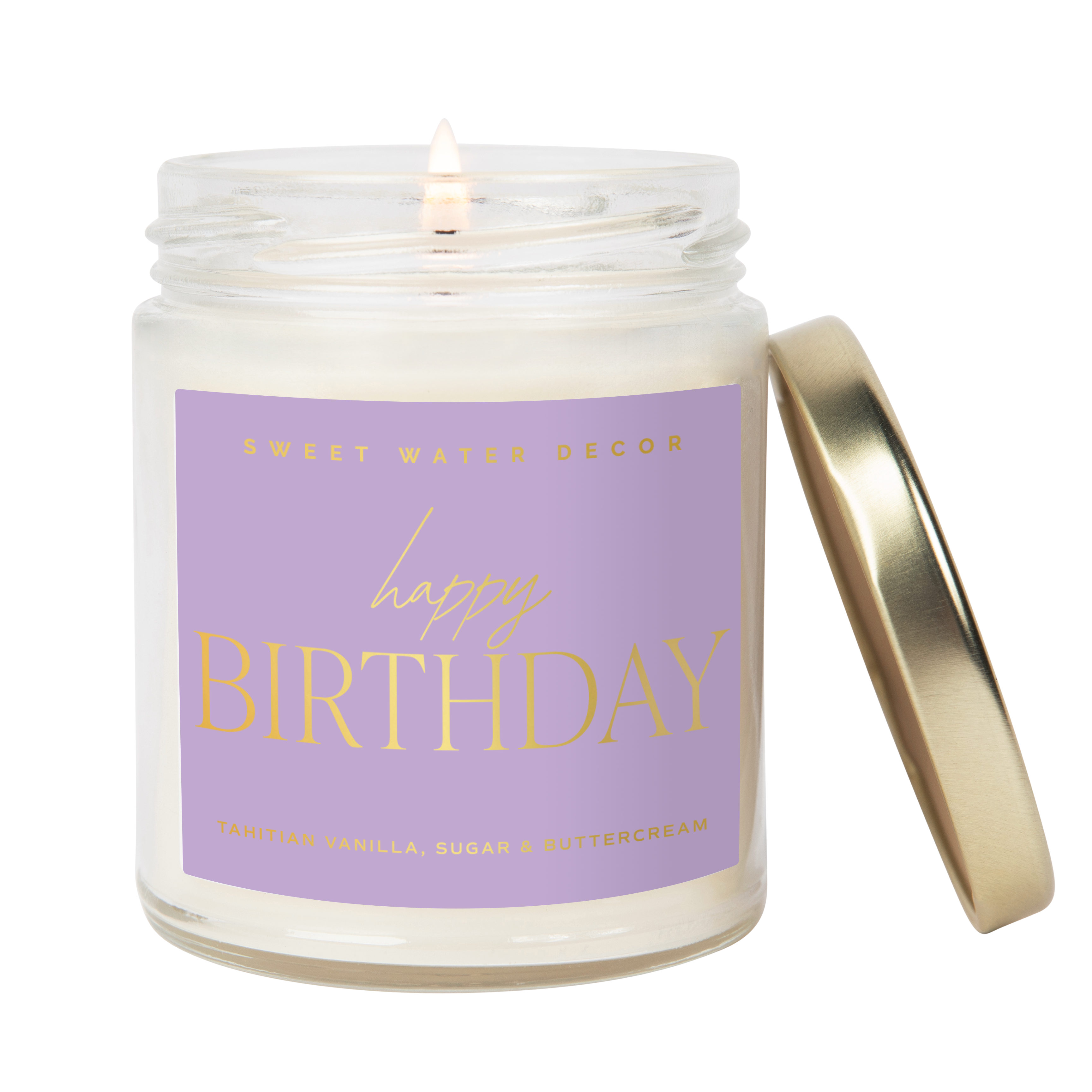 Sweet Water Decor - Happy Birthday 9 oz Soy Candle (Gold Foil) - Decor & Gifts