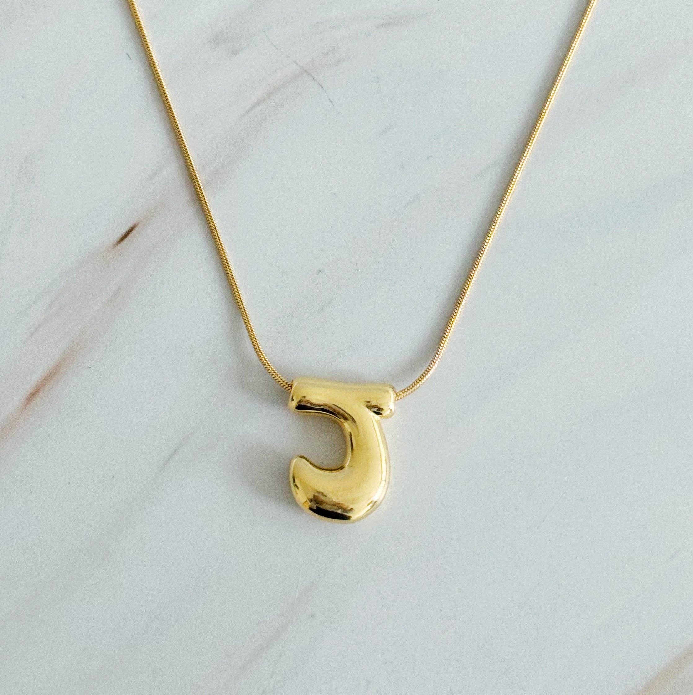 Ellison+Young - Balloon Letter Initial Necklace: C