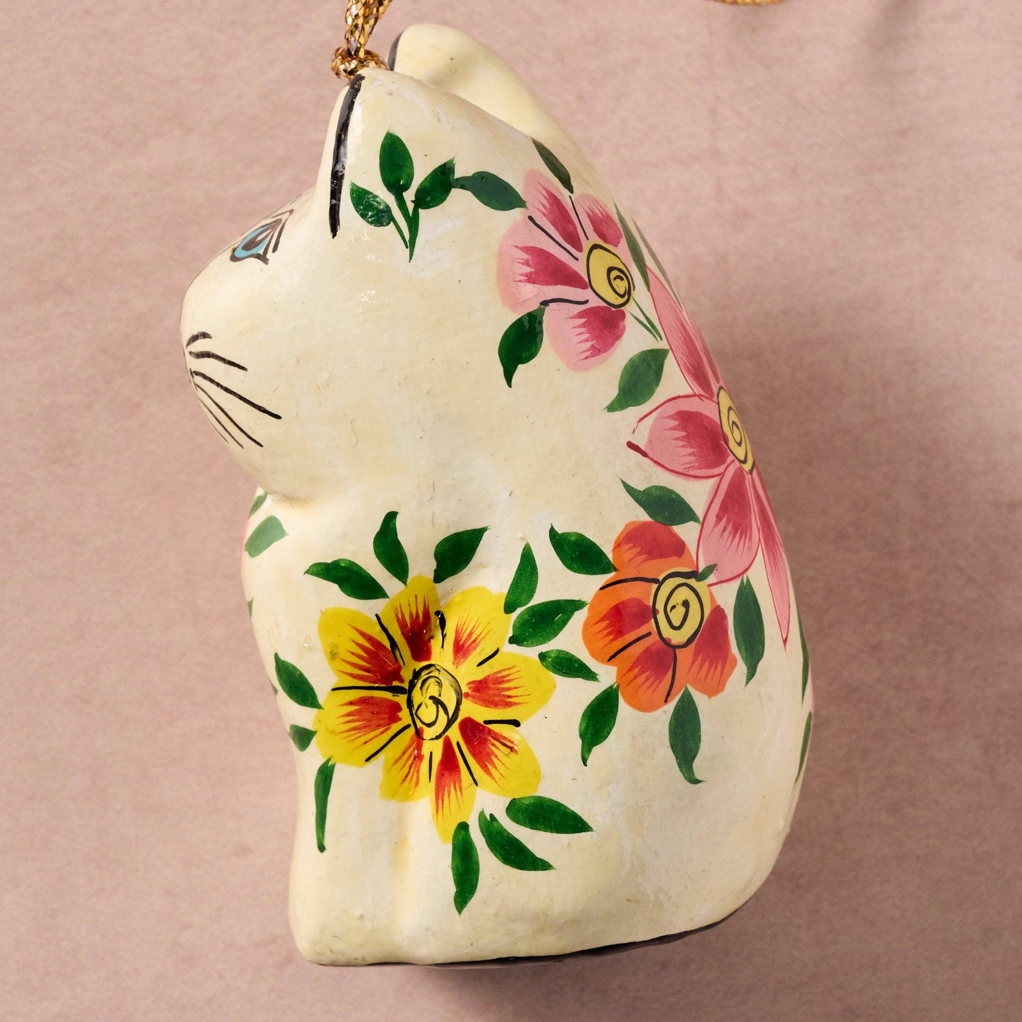 Ten Thousand Villages - Junipar Paper Mache Cat Ornament