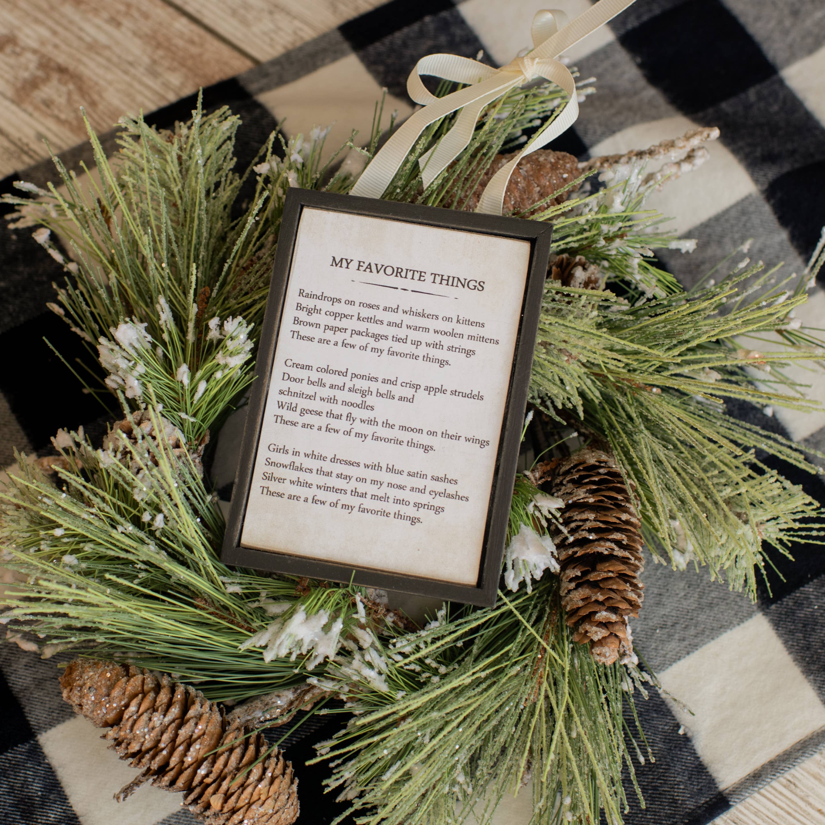 My Favorite Things Wooden Ornament - Sound of Music Inspired Holiday Decor