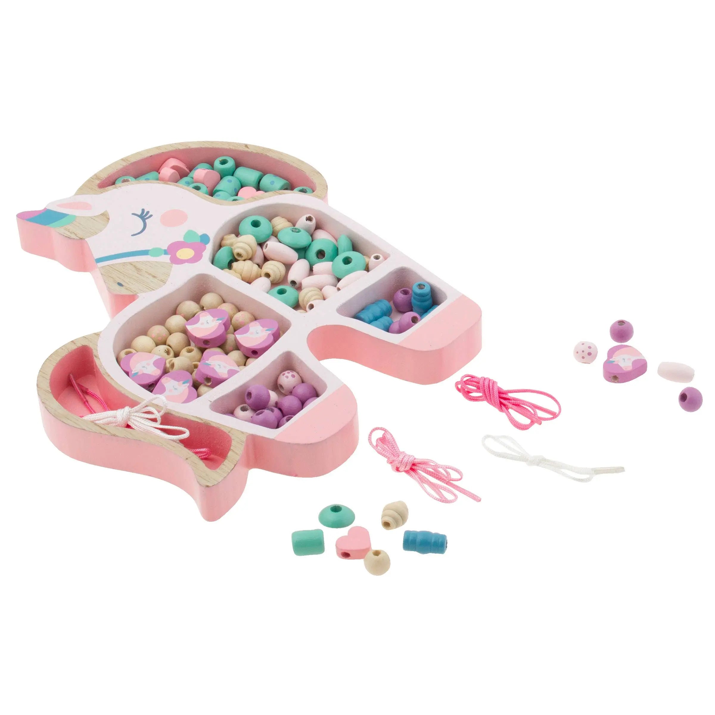 Bead Boutique Jewelry Making Kit - 125 Wooden Beads with Storage Box