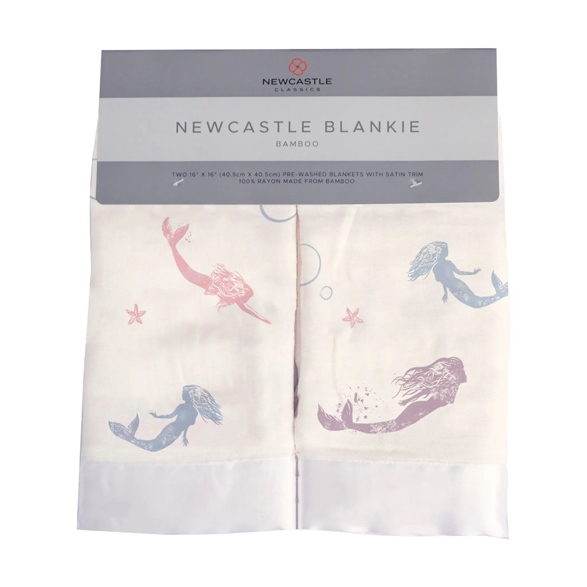 Under The Sea Mermaid Bamboo Muslin Security Baby Blankie Newcastle Classics