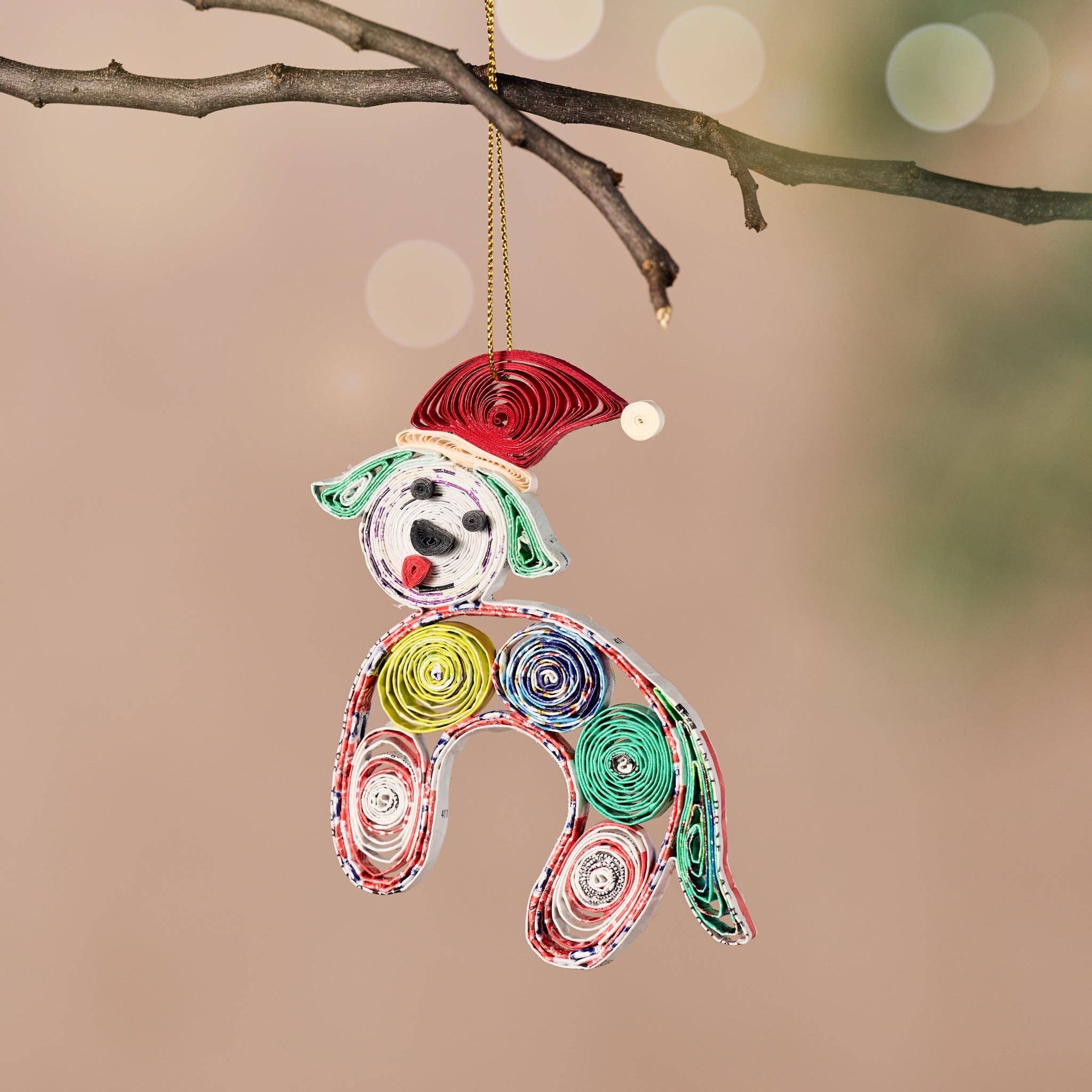 Ten Thousand Villages - Vui Quilled Dog Ornament