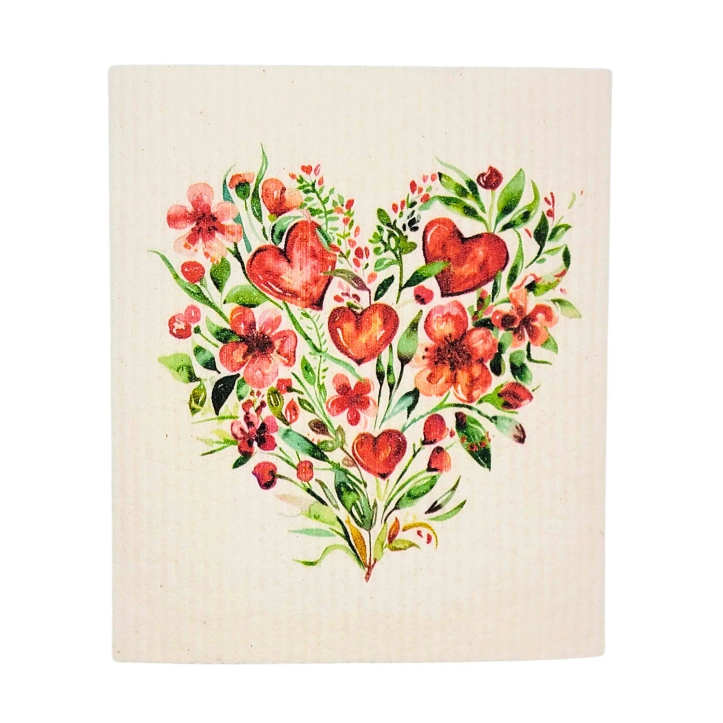 Bouquet of Hearts Swedish Dishcloth - Valentine's Day - Driftless Studios