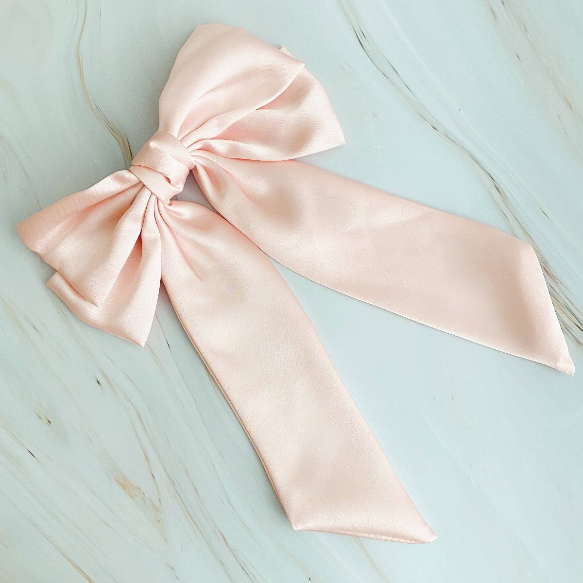 Ellison+Young - Doubled Satin Bow Hair Clip: Pink