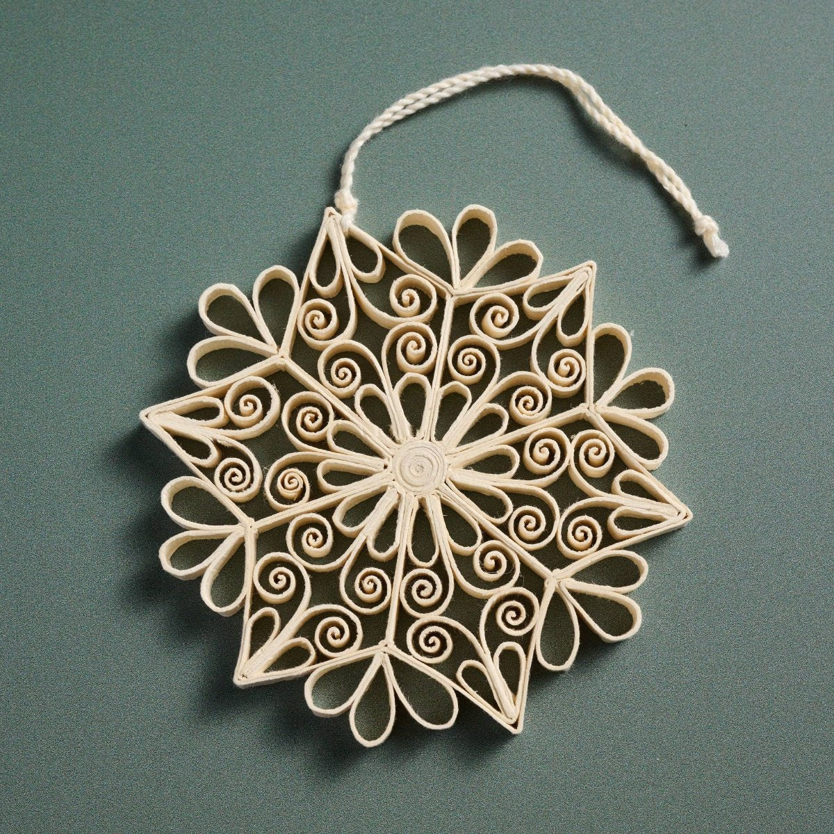 Ten Thousand Villages - Quilled Cream Snowflake Ornament