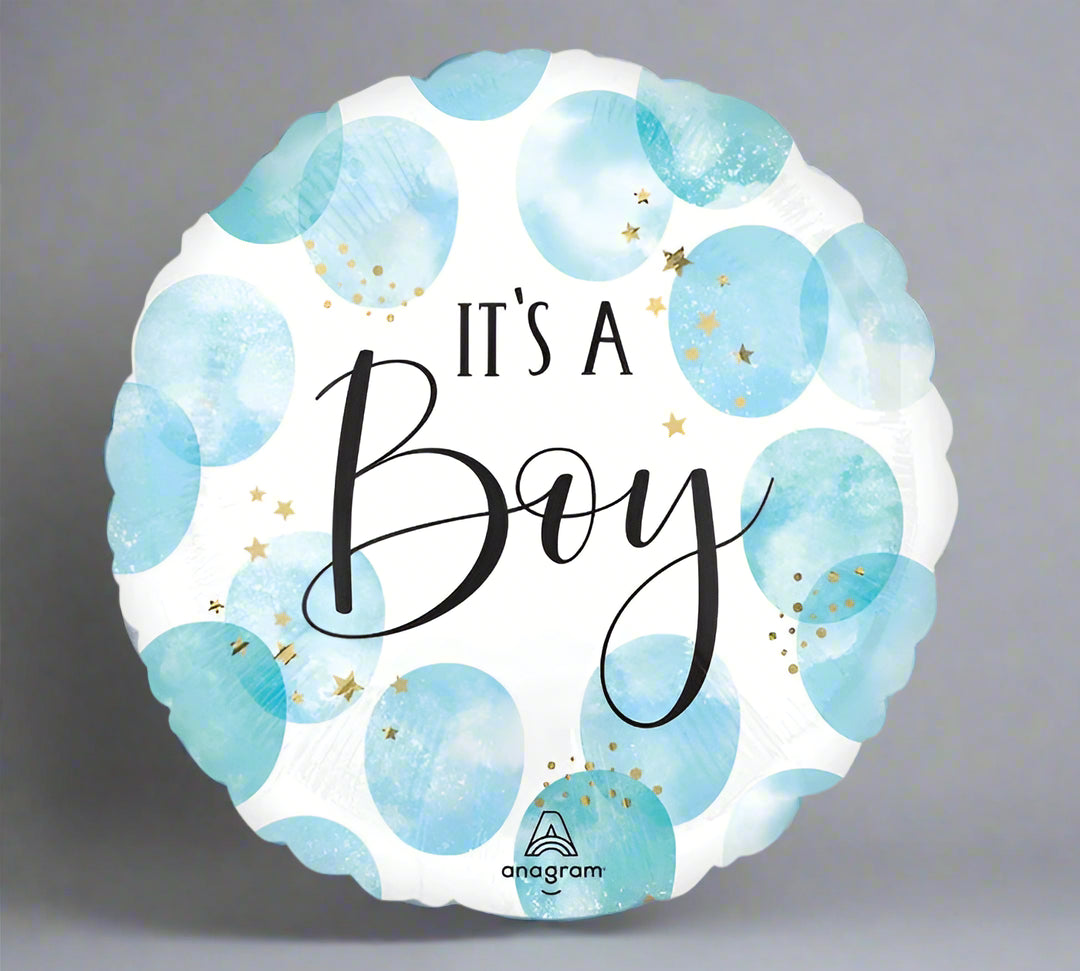 Burton & Burton - Es un niño (Acuarela) Globo de aluminio de 17 pulgadas