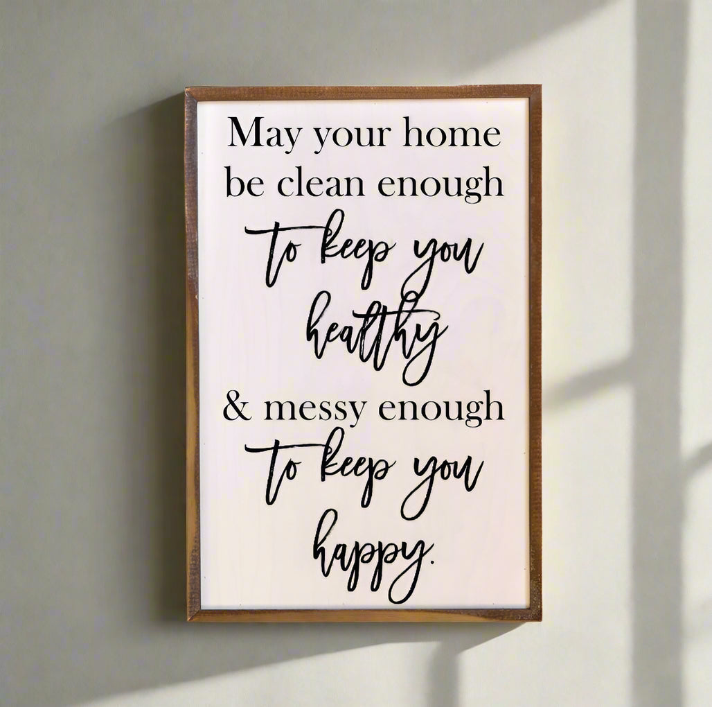 Framed wall art with motivational quote on a light background
