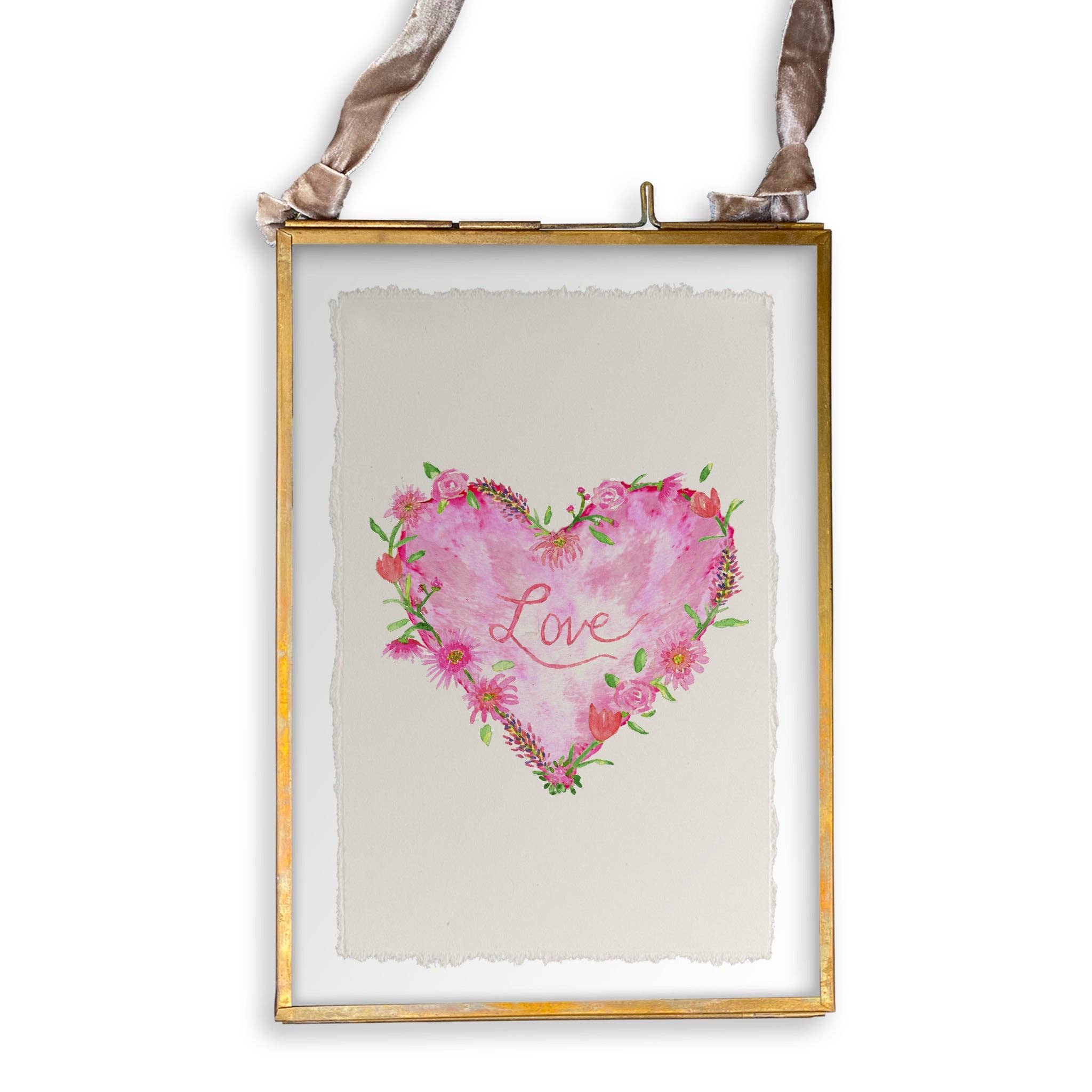 French Graffiti - Solid Floral Heart: - / Keep Words / Notecard